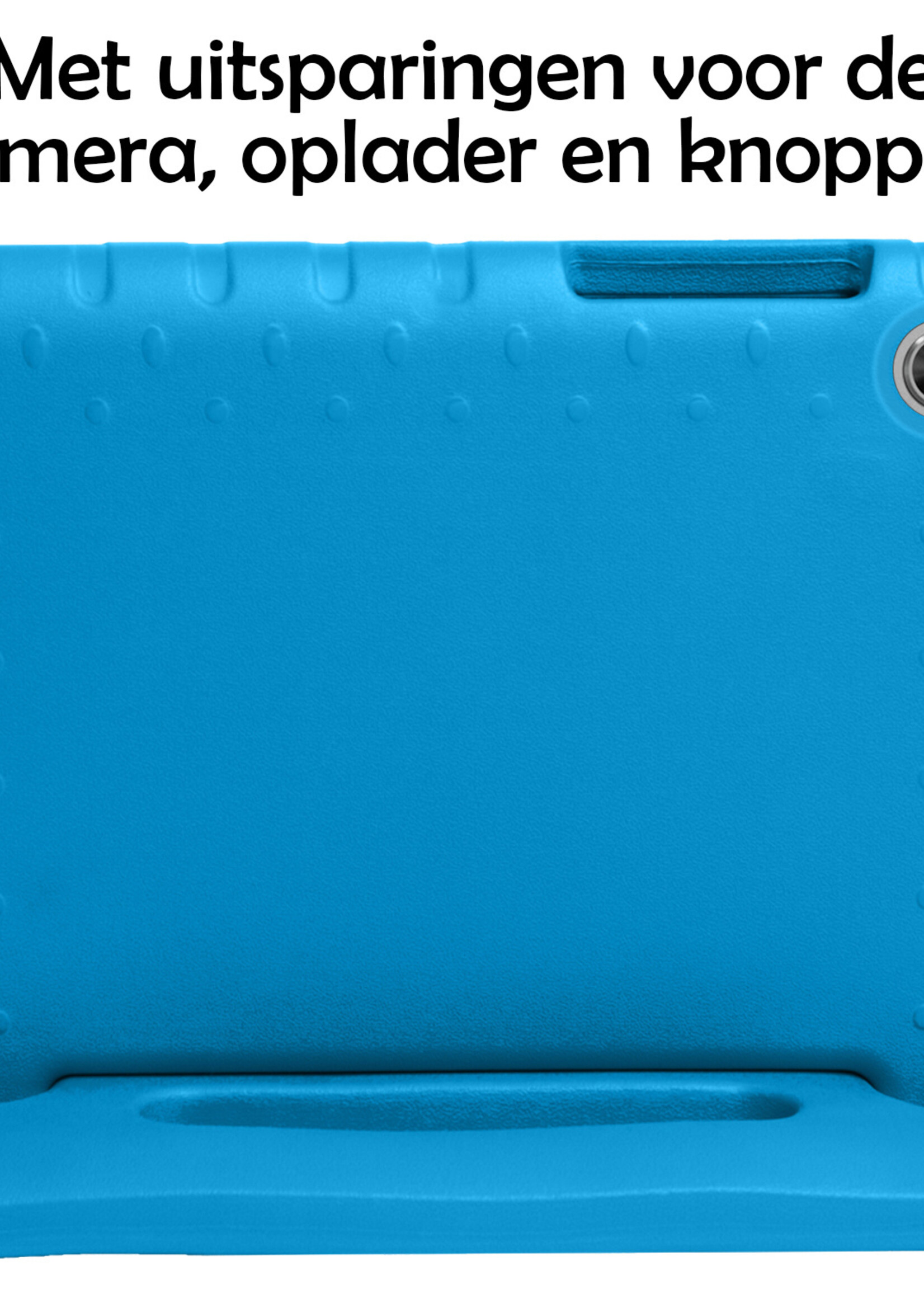 LUQ Hoes Geschikt voor Lenovo Tab M10 FHD Plus 2nd Gen Hoes Kinder Hoesje Kids Case Kinderhoes Shockproof - Hoesje Geschikt voor Lenovo Tab M10 FHD Plus (2e Gen) Hoesje Kidscase - Blauw
