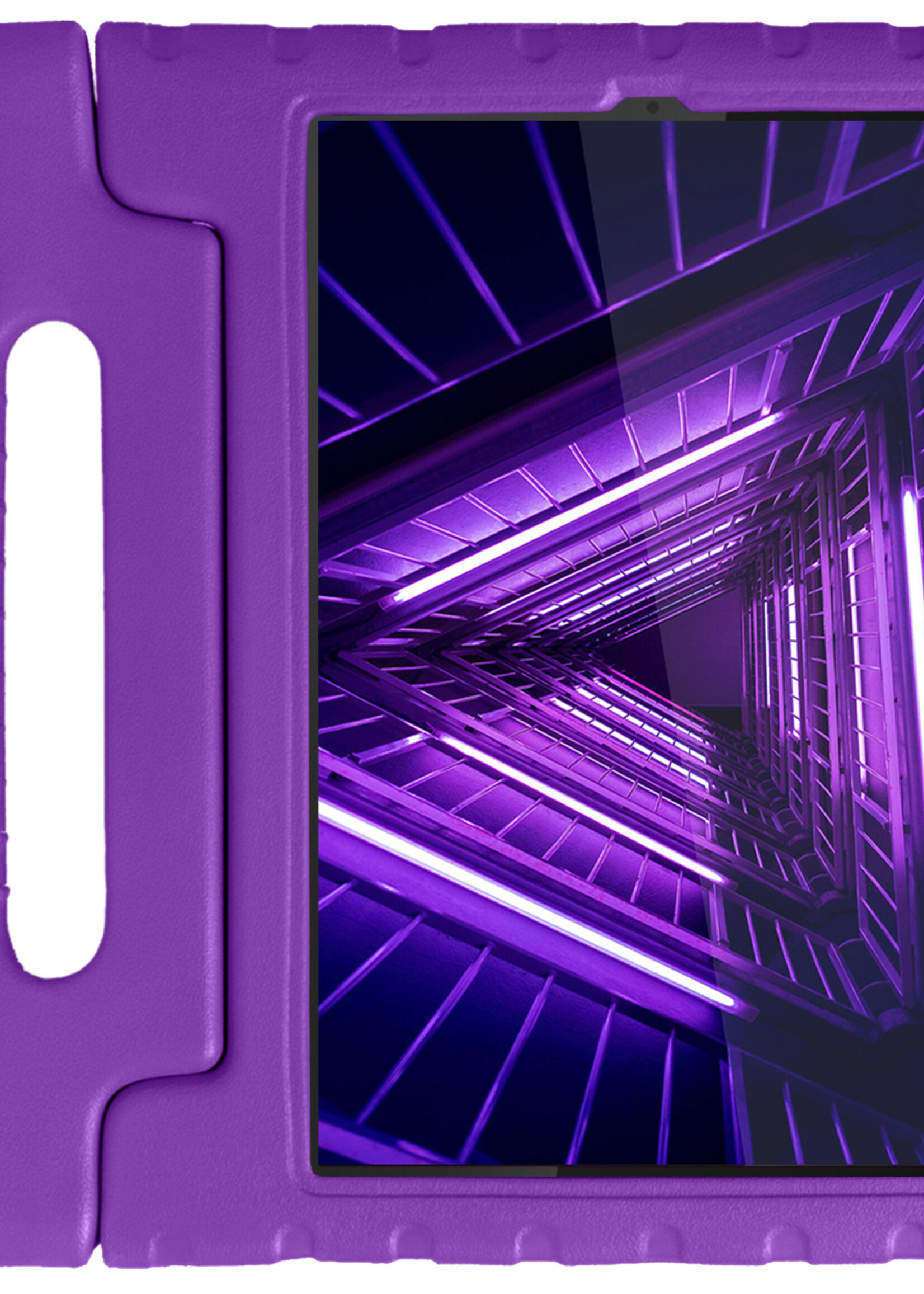 LUQ Hoes Geschikt voor Lenovo Tab M10 FHD Plus 2nd Gen Hoes Kinder Hoesje Kids Case Kinderhoes Shockproof - Hoesje Geschikt voor Lenovo Tab M10 FHD Plus (2e Gen) Hoesje Kidscase - Paars