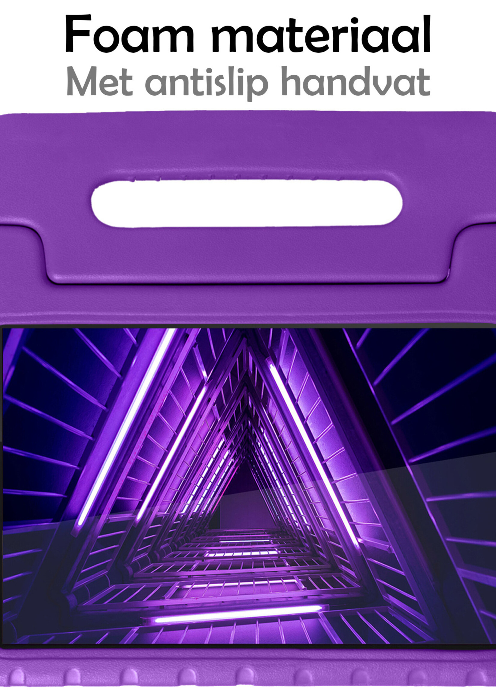 LUQ Hoes Geschikt voor Lenovo Tab M10 FHD Plus 2nd Gen Hoes Kinder Hoesje Kids Case Kinderhoes Shockproof - Hoesje Geschikt voor Lenovo Tab M10 FHD Plus (2e Gen) Hoesje Kidscase - Paars