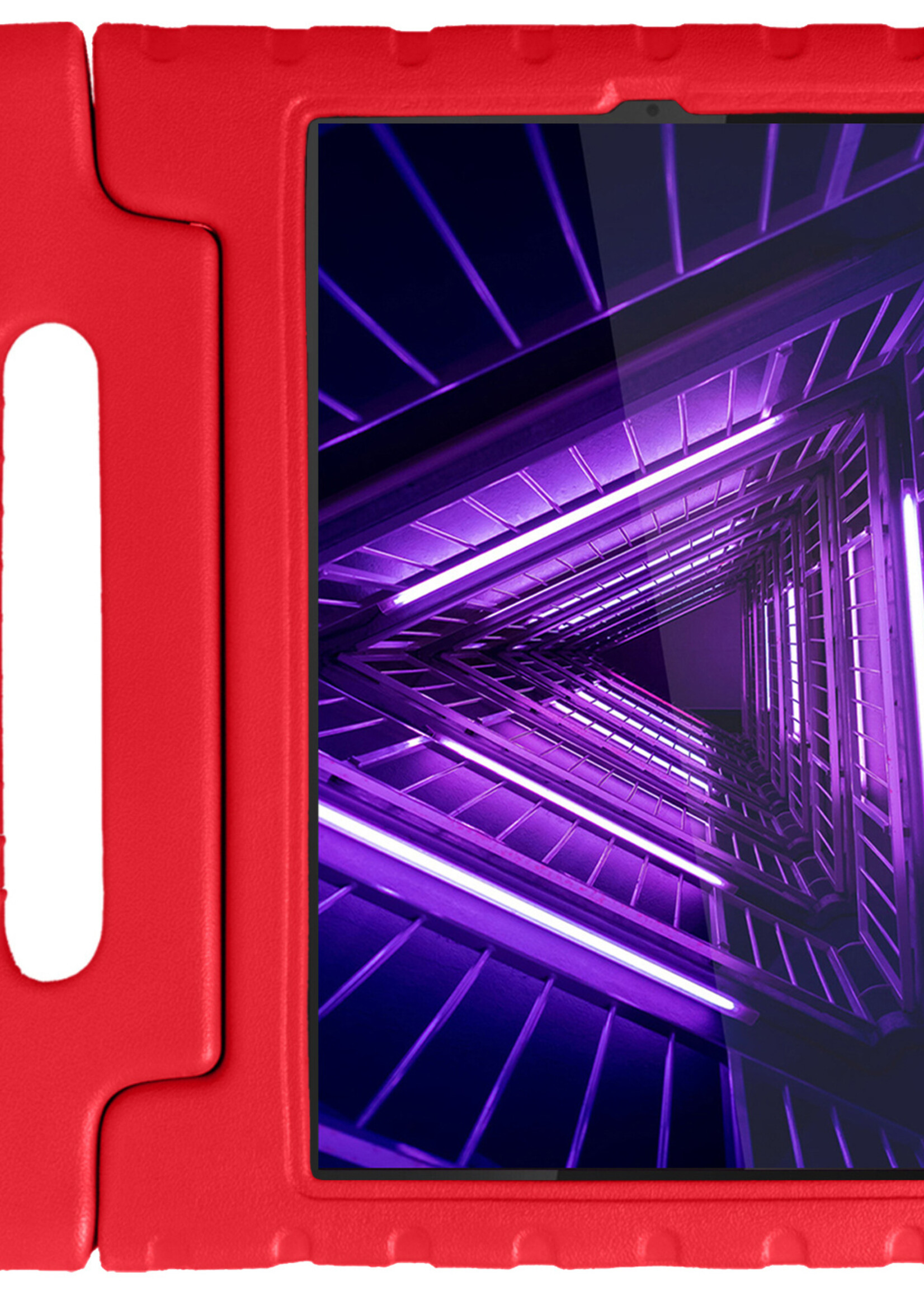 LUQ Hoes Geschikt voor Lenovo Tab M10 FHD Plus 2nd Gen Hoes Kinder Hoesje Kids Case Kinderhoes Shockproof - Hoesje Geschikt voor Lenovo Tab M10 FHD Plus (2e Gen) Hoesje Kidscase - Rood