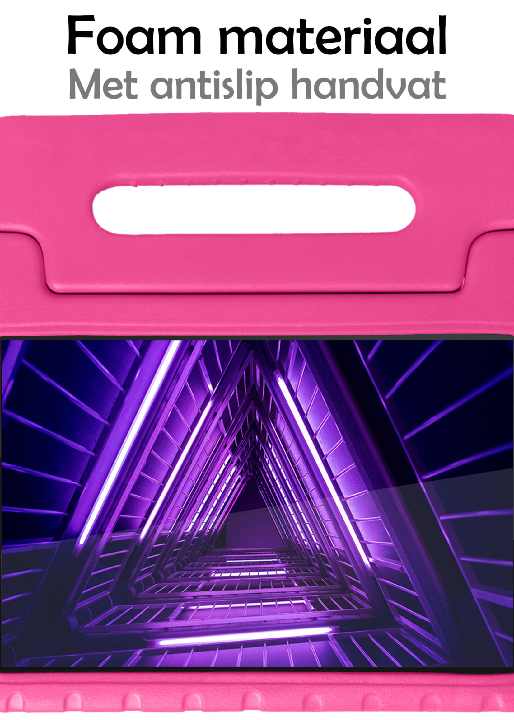 LUQ Hoes Geschikt voor Lenovo Tab M10 FHD Plus 2nd Gen Hoes Kinder Hoesje Kids Case Kinderhoes Shockproof - Hoesje Geschikt voor Lenovo Tab M10 FHD Plus (2e Gen) Hoesje Kidscase - Roze