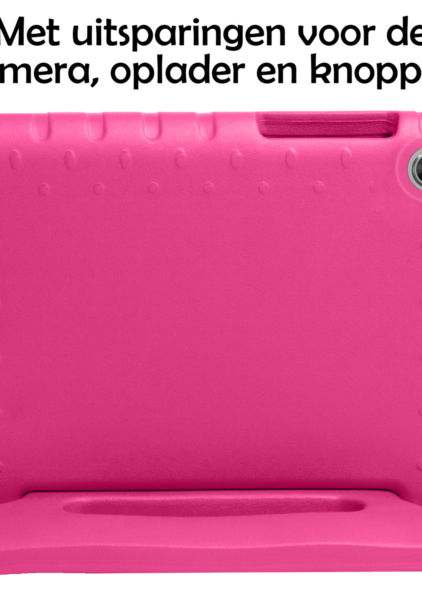 LUQ Hoes Geschikt voor Lenovo Tab M10 FHD Plus 2nd Gen Hoes Kinder Hoesje Kids Case Kinderhoes Shockproof - Hoesje Geschikt voor Lenovo Tab M10 FHD Plus (2e Gen) Hoesje Kidscase - Roze