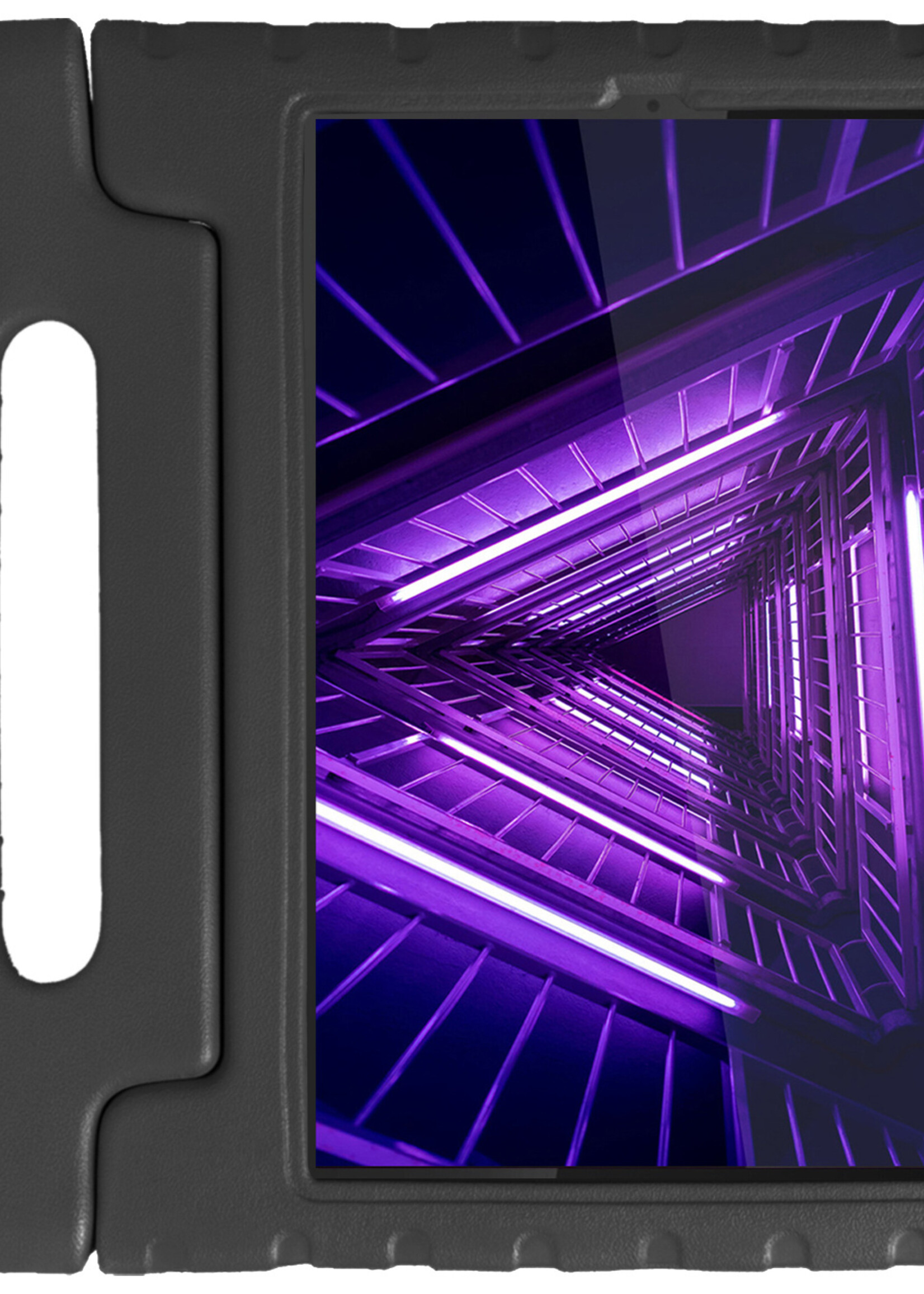 LUQ Hoes Geschikt voor Lenovo Tab M10 FHD Plus 2nd Gen Hoes Kinder Hoesje Kids Case Kinderhoes Shockproof - Hoesje Geschikt voor Lenovo Tab M10 FHD Plus (2e Gen) Hoesje Kidscase - Zwart