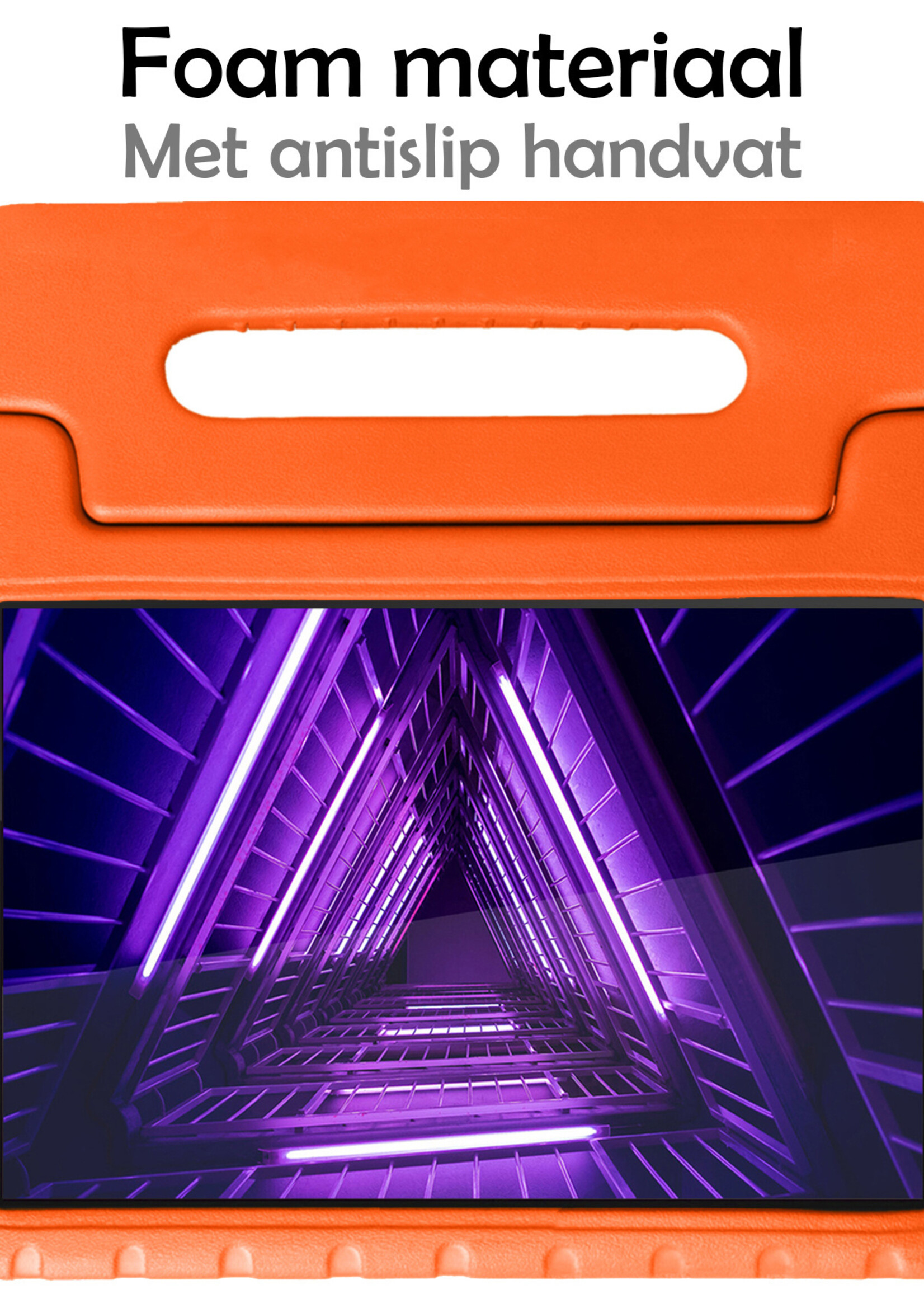 LUQ Hoes Geschikt voor Lenovo Tab M10 FHD Plus 2nd Gen Hoes Kinder Hoesje Kids Case Kinderhoes Shockproof Met Screenprotector - Hoesje Geschikt voor Lenovo Tab M10 FHD Plus (2e Gen) Hoesje Kidscase - Oranje