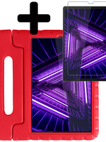 LUQ LUQ Lenovo Tab M10 FHD Plus Kinderhoes Met Screenprotector - Rood