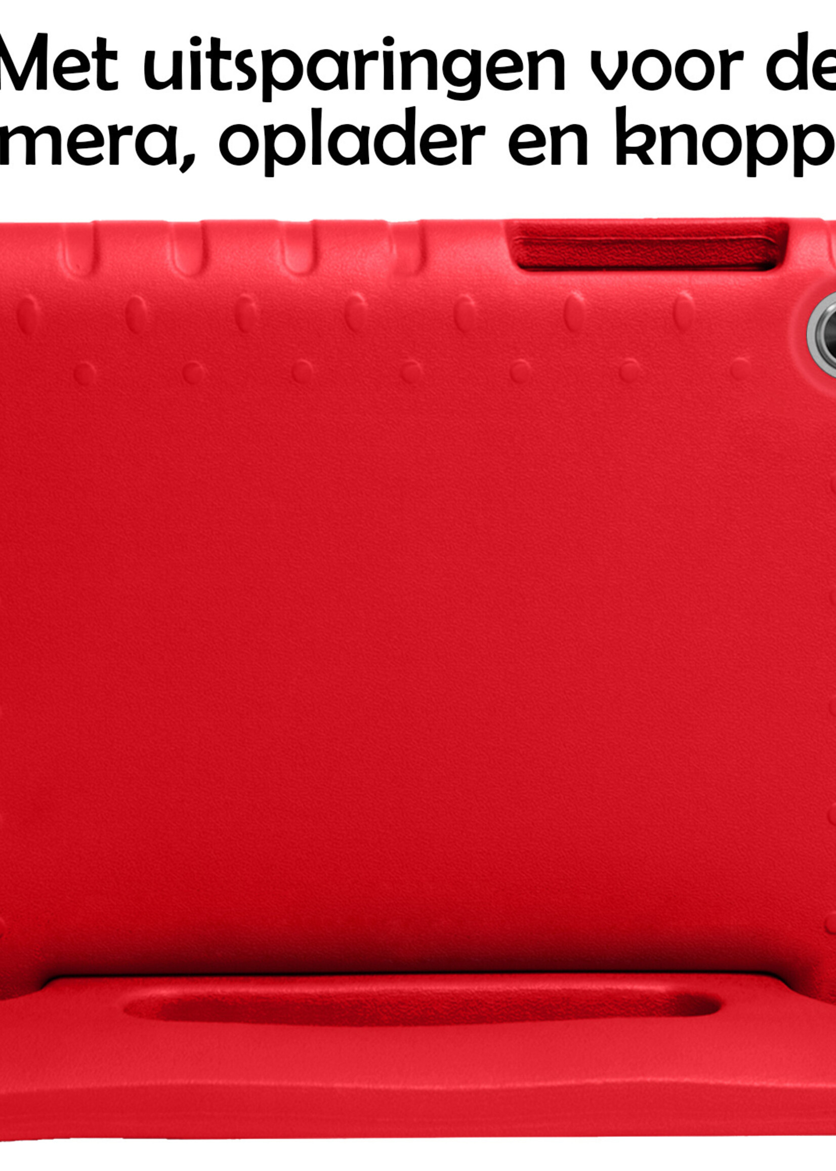 LUQ Hoes Geschikt voor Lenovo Tab M10 FHD Plus 2nd Gen Hoes Kinder Hoesje Kids Case Kinderhoes Shockproof Met Screenprotector - Hoesje Geschikt voor Lenovo Tab M10 FHD Plus (2e Gen) Hoesje Kidscase - Rood