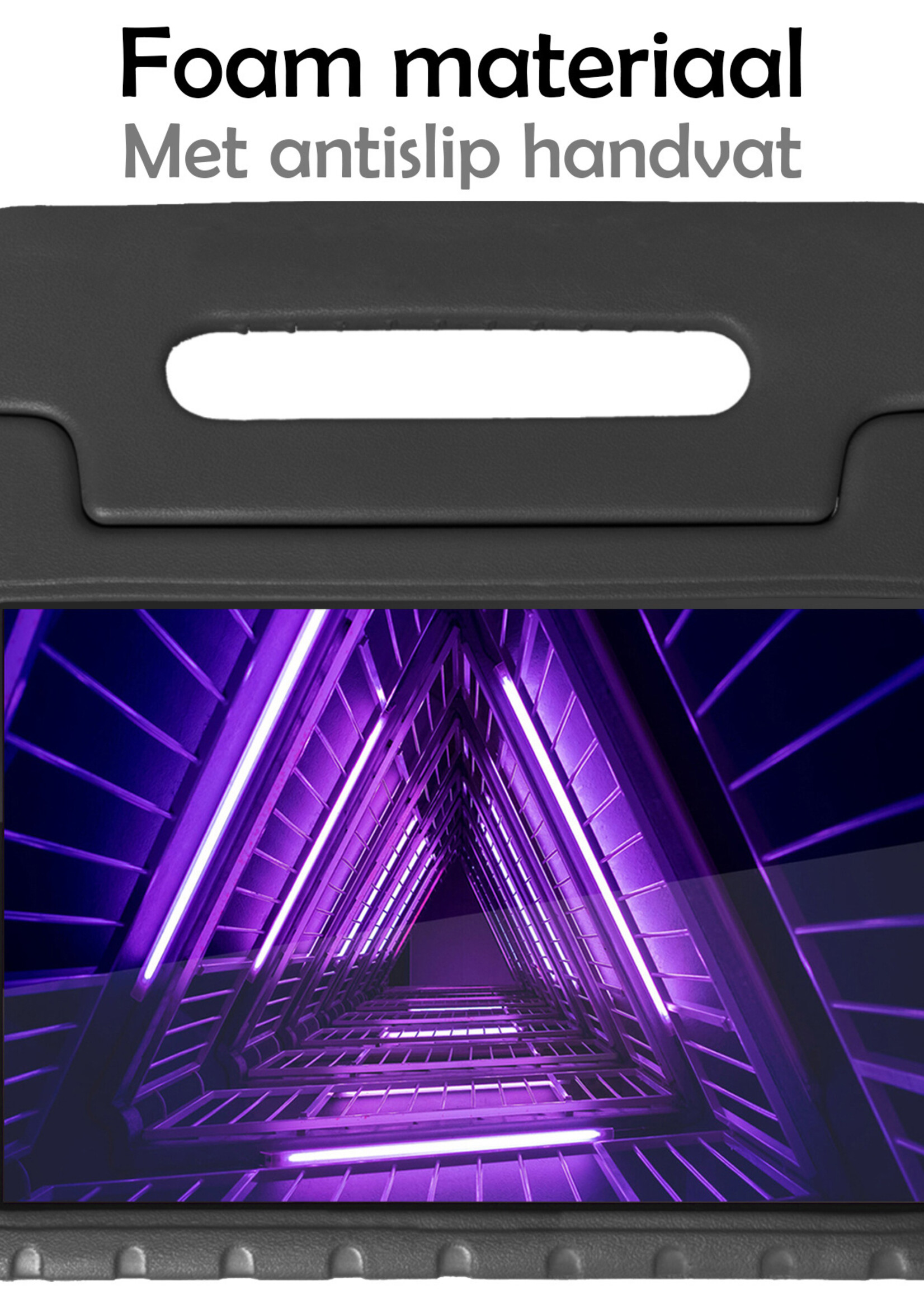 LUQ Hoes Geschikt voor Lenovo Tab M10 FHD Plus 2nd Gen Hoes Kinder Hoesje Kids Case Kinderhoes Shockproof Met Screenprotector - Hoesje Geschikt voor Lenovo Tab M10 FHD Plus (2e Gen) Hoesje Kidscase - Zwart