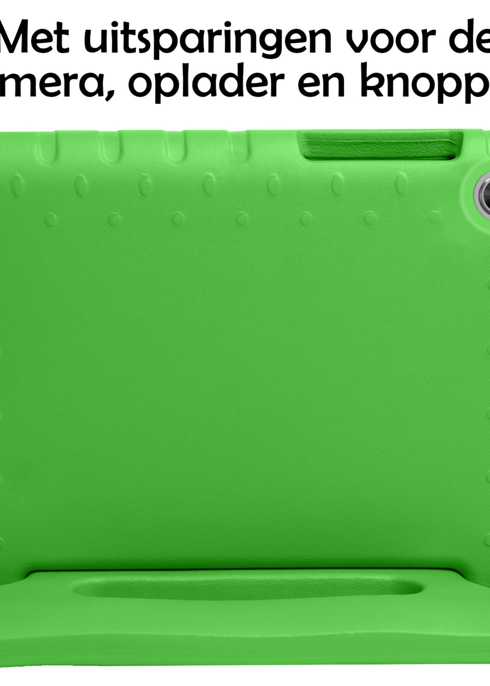 LUQ Hoes Geschikt voor Lenovo Tab M10 FHD Plus 2nd Gen Hoes Kinder Hoesje Kids Case Kinderhoes Shockproof Met 2x Screenprotector - Hoesje Geschikt voor Lenovo Tab M10 FHD Plus (2e Gen) Hoesje Kidscase - Groen