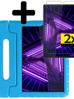 LUQ LUQ Lenovo Tab M10 FHD Plus Kinderhoes Met 2x Screenprotector - Blauw