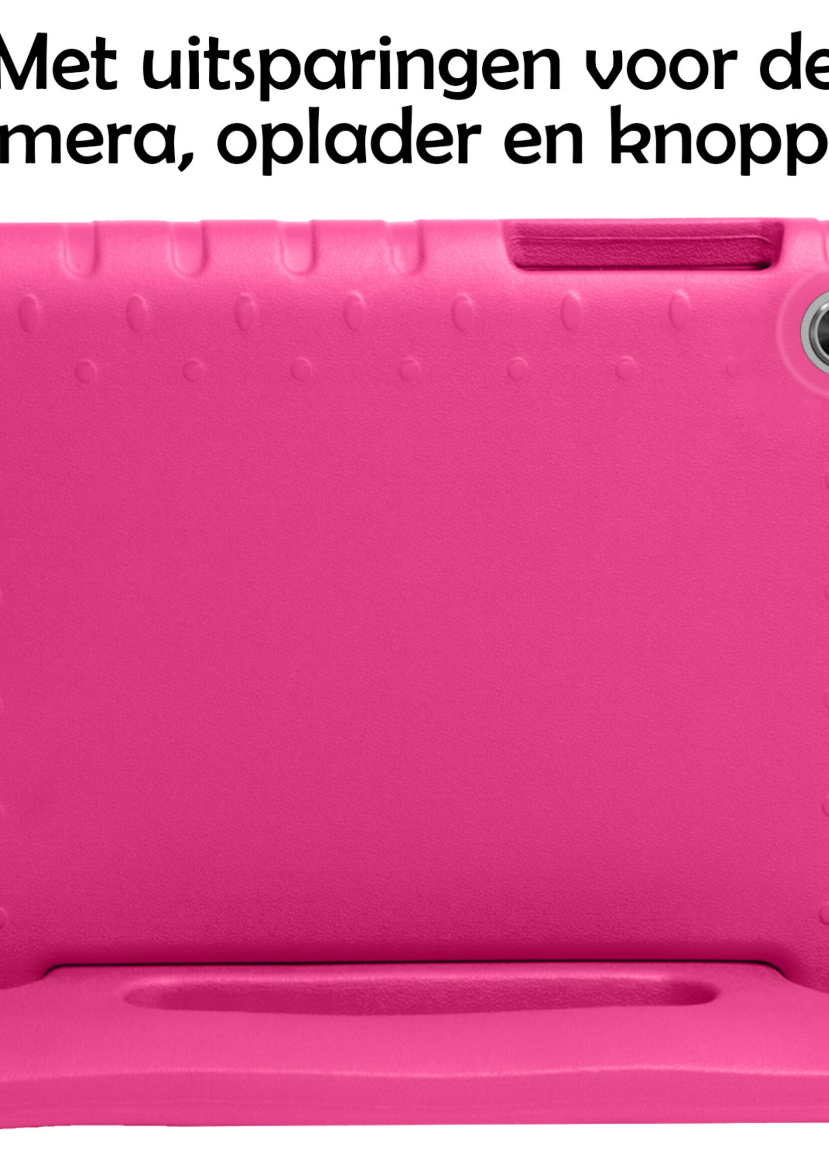 LUQ Hoes Geschikt voor Lenovo Tab M10 FHD Plus 2nd Gen Hoes Kinder Hoesje Kids Case Kinderhoes Shockproof Met 2x Screenprotector - Hoesje Geschikt voor Lenovo Tab M10 FHD Plus (2e Gen) Hoesje Kidscase - Roze