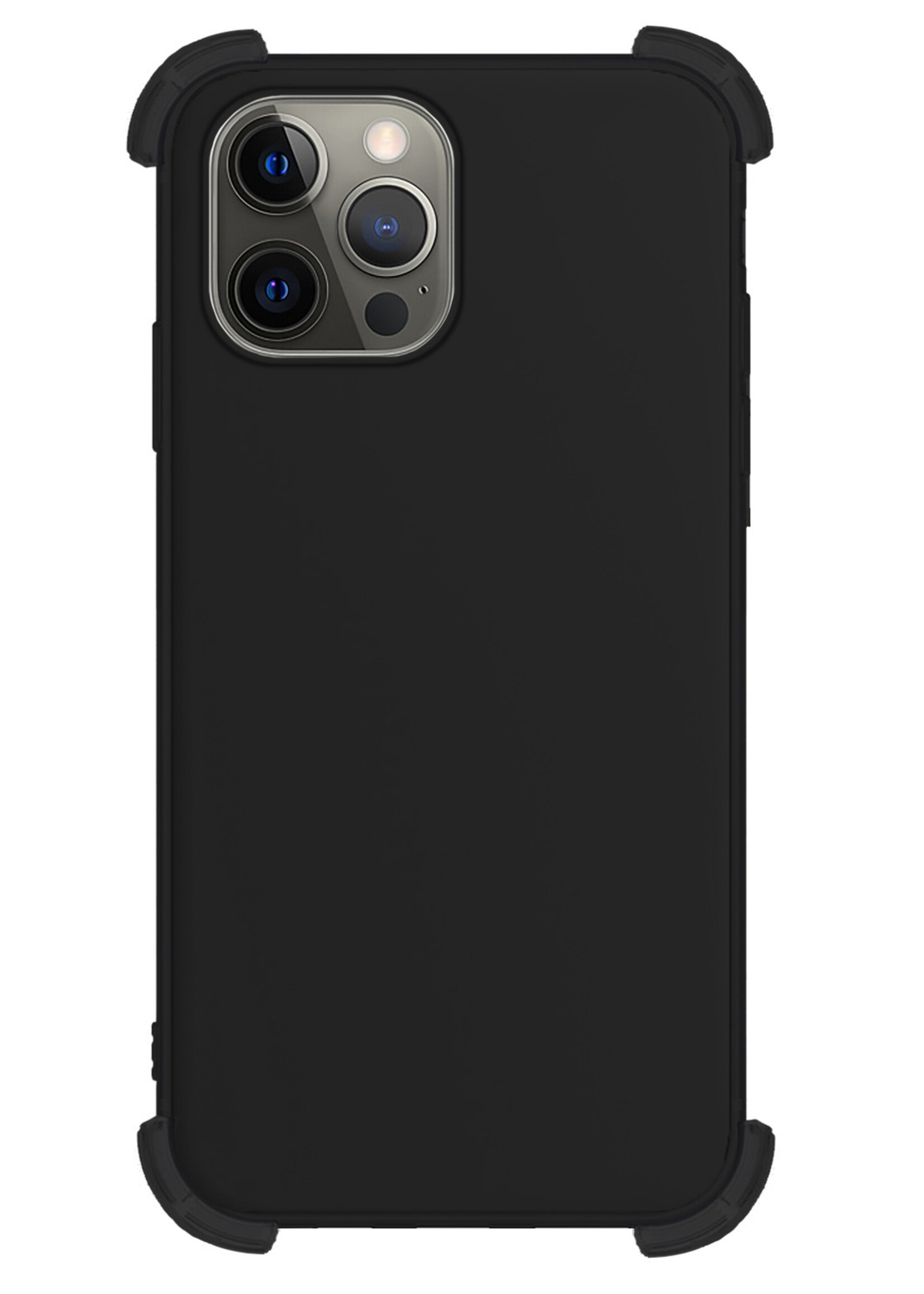 LUQ Hoesje Geschikt voor iPhone 13 Pro Hoesje Shockproof Case Siliconen Met 2x Screenprotector - Hoes Geschikt voor iPhone 13 Pro Hoes Cover Siliconen - Zwart