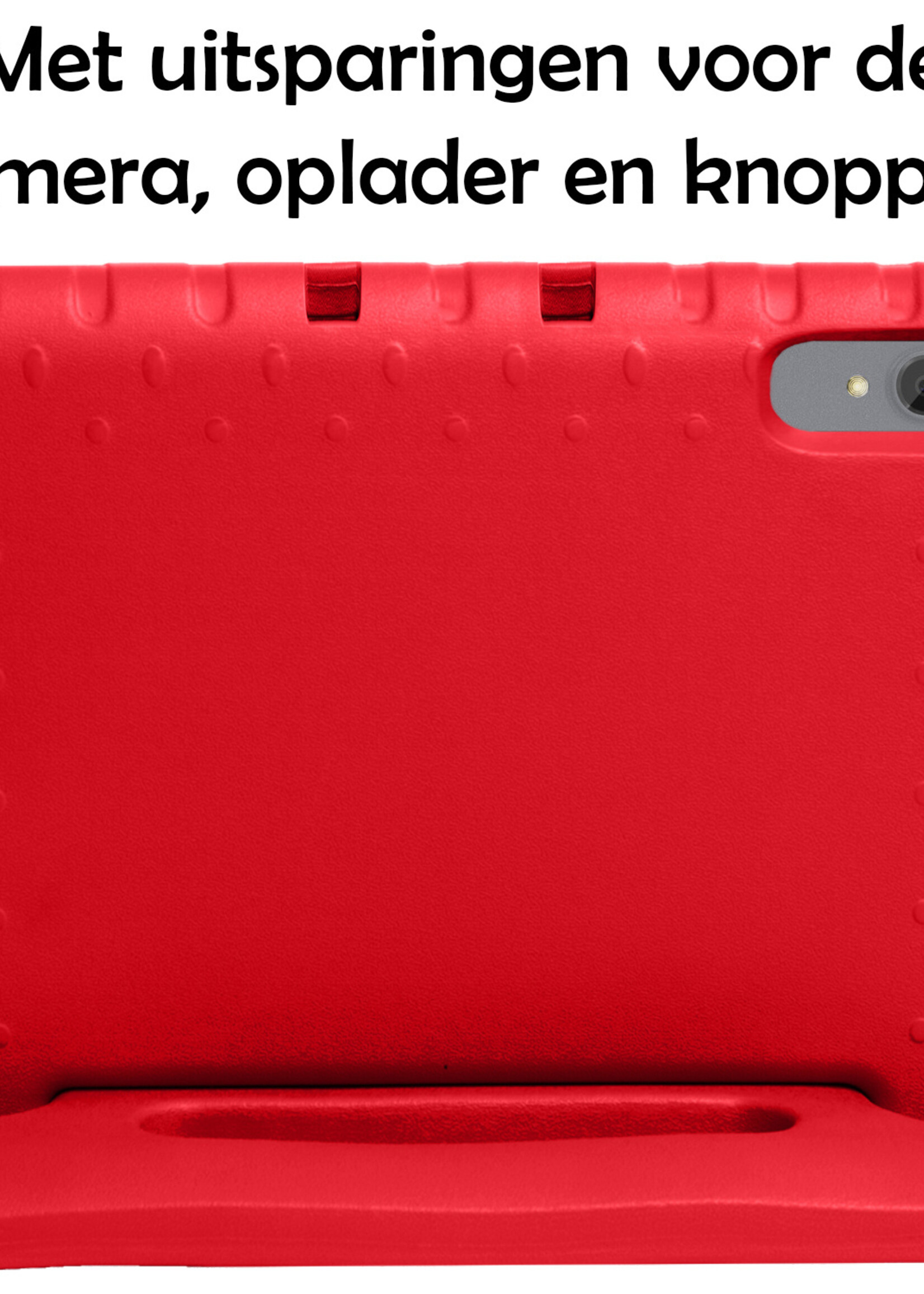 LUQ Hoes Geschikt voor Lenovo Tab P11 Hoes Kinder Hoesje Kids Case Kinderhoes Shockproof - Hoesje Geschikt voor Lenovo Tab P11 Hoesje Kidscase - Rood