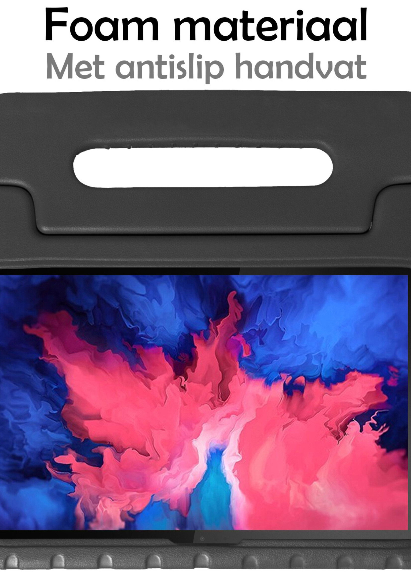 LUQ Hoes Geschikt voor Lenovo Tab P11 Hoes Kinder Hoesje Kids Case Kinderhoes Shockproof - Hoesje Geschikt voor Lenovo Tab P11 Hoesje Kidscase - Zwart