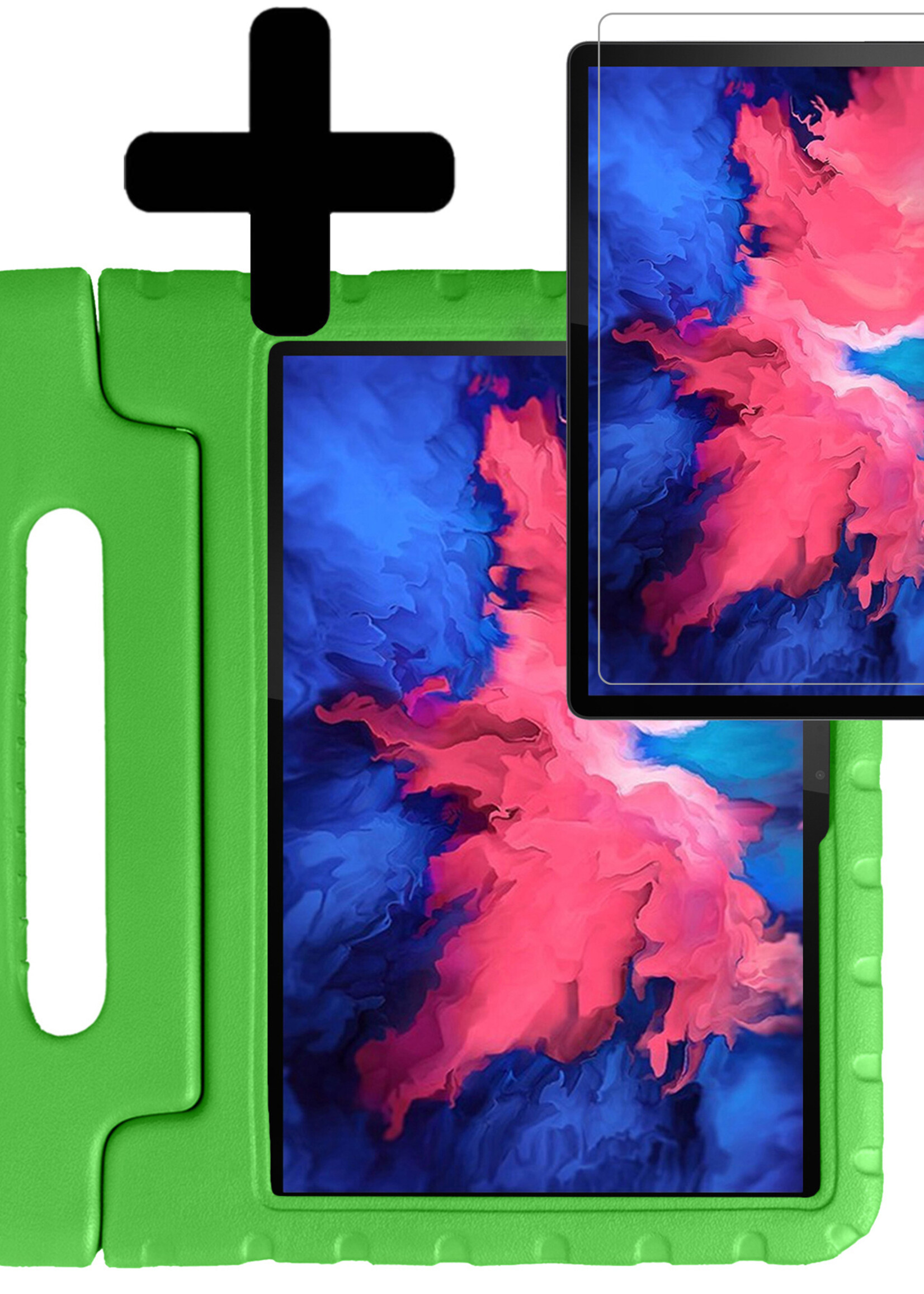 LUQ Hoes Geschikt voor Lenovo Tab P11 Hoes Kinder Hoesje Kids Case Kinderhoes Shockproof Met Screenprotector - Hoesje Geschikt voor Lenovo Tab P11 Hoesje Kidscase - Groen