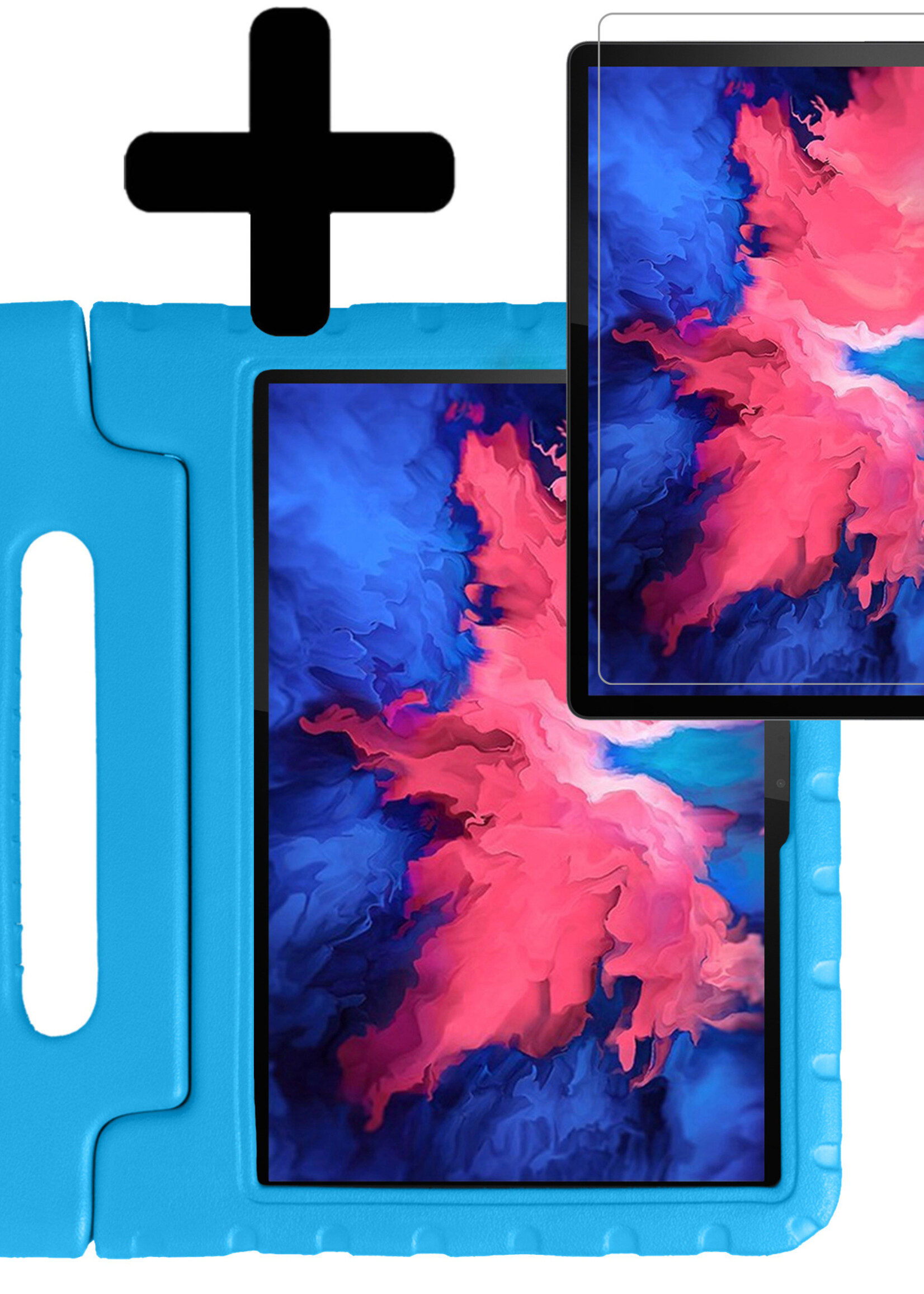 LUQ Hoes Geschikt voor Lenovo Tab P11 Hoes Kinder Hoesje Kids Case Kinderhoes Shockproof Met Screenprotector - Hoesje Geschikt voor Lenovo Tab P11 Hoesje Kidscase - Blauw