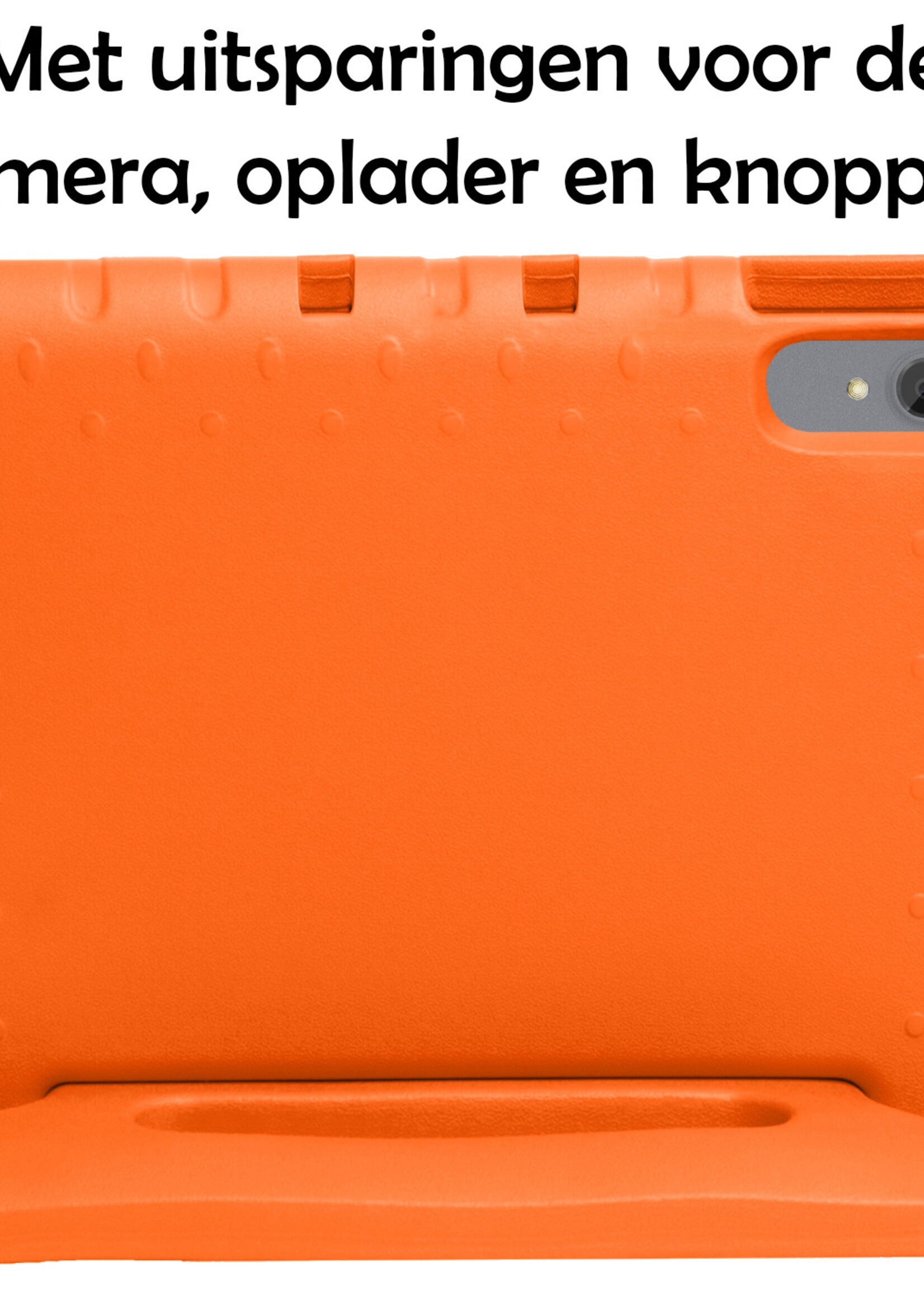 LUQ Hoes Geschikt voor Lenovo Tab P11 Hoes Kinder Hoesje Kids Case Kinderhoes Shockproof Met Screenprotector - Hoesje Geschikt voor Lenovo Tab P11 Hoesje Kidscase - Oranje
