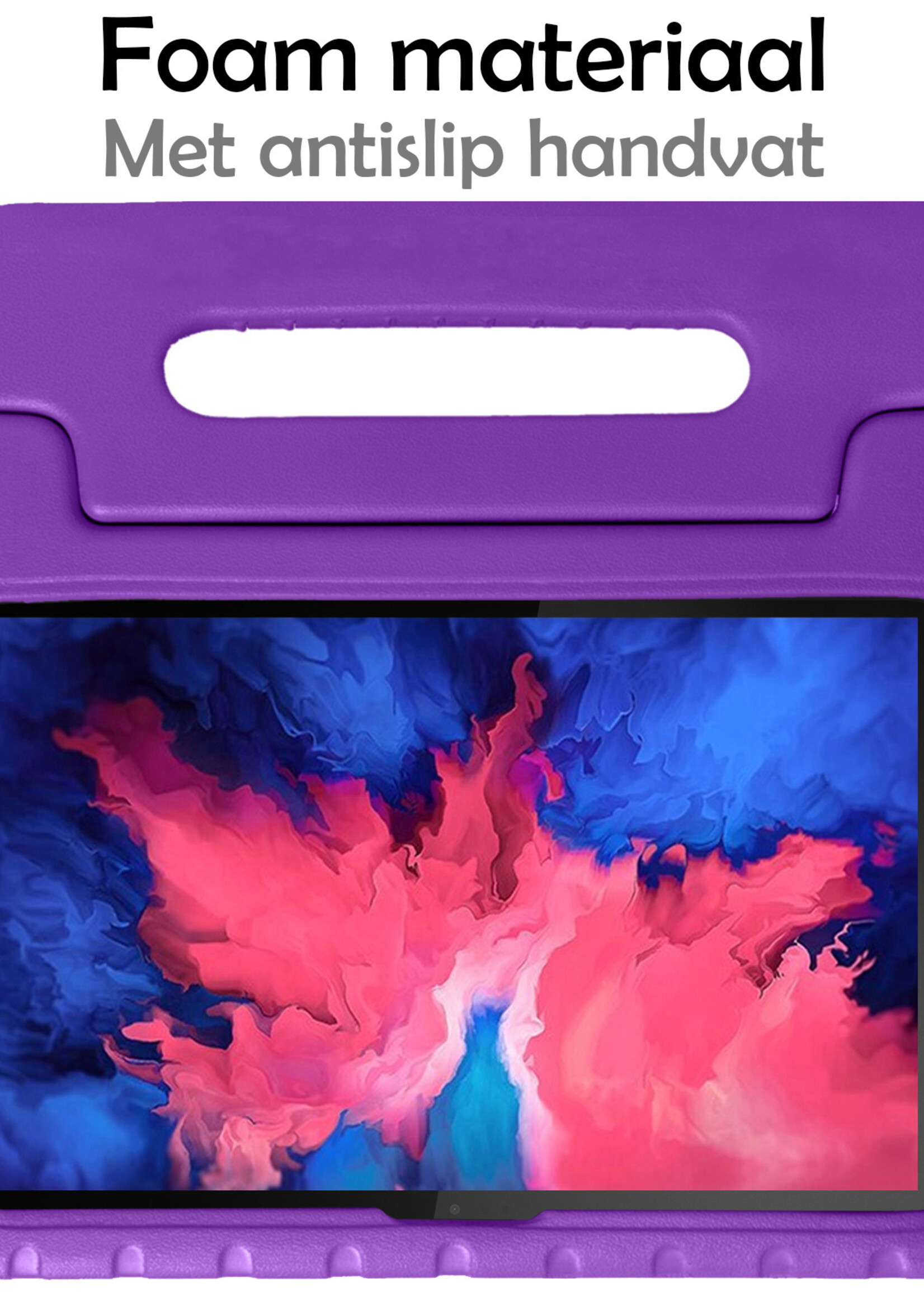 LUQ Hoes Geschikt voor Lenovo Tab P11 Hoes Kinder Hoesje Kids Case Kinderhoes Shockproof Met Screenprotector - Hoesje Geschikt voor Lenovo Tab P11 Hoesje Kidscase - Paars
