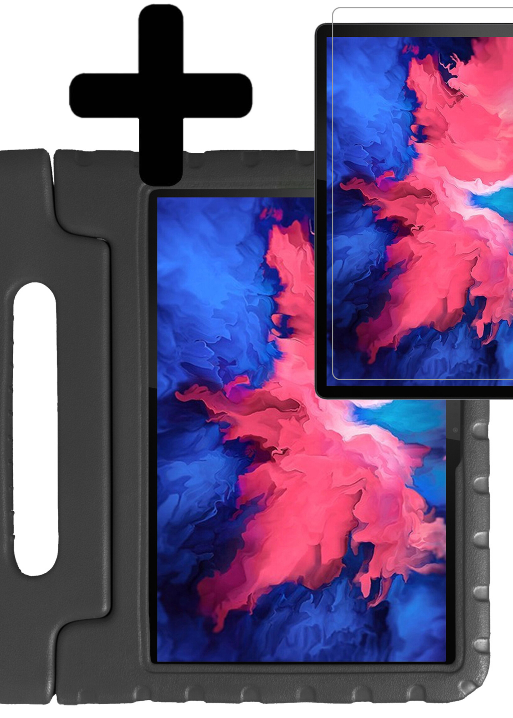 LUQ Hoes Geschikt voor Lenovo Tab P11 Hoes Kinder Hoesje Kids Case Kinderhoes Shockproof Met Screenprotector - Hoesje Geschikt voor Lenovo Tab P11 Hoesje Kidscase - Zwart