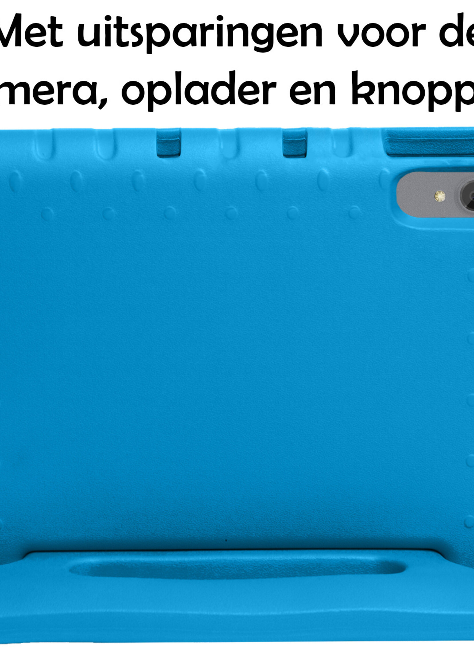 LUQ Hoes Geschikt voor Lenovo Tab P11 Hoes Kinder Hoesje Kids Case Kinderhoes Shockproof Met 2x Screenprotector - Hoesje Geschikt voor Lenovo Tab P11 Hoesje Kidscase - Blauw
