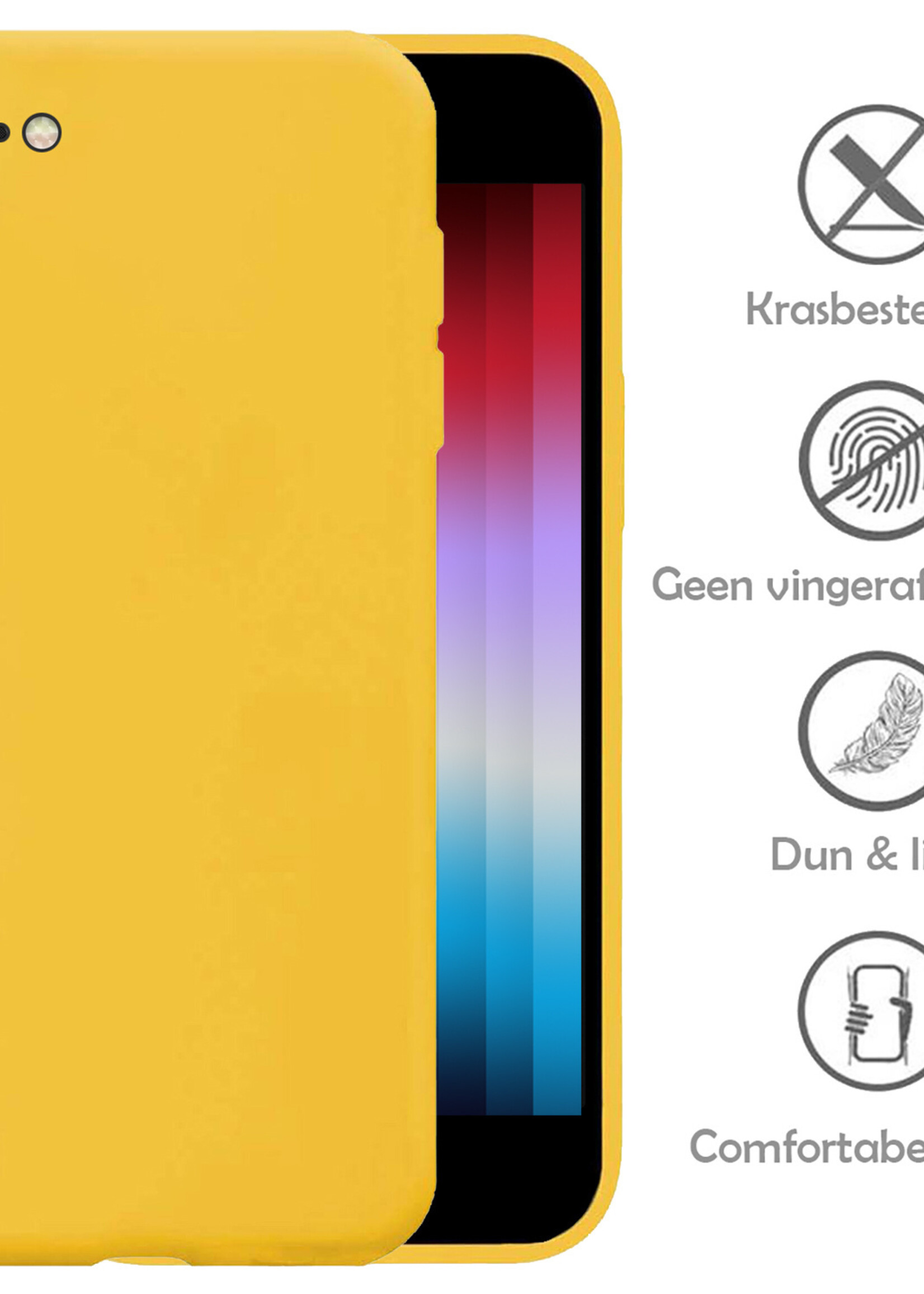LUQ Hoesje Geschikt voor iPhone SE 2022 Hoesje Siliconen Case - Hoes Geschikt voor iPhone SE (2022) Hoes Siliconen - Geel