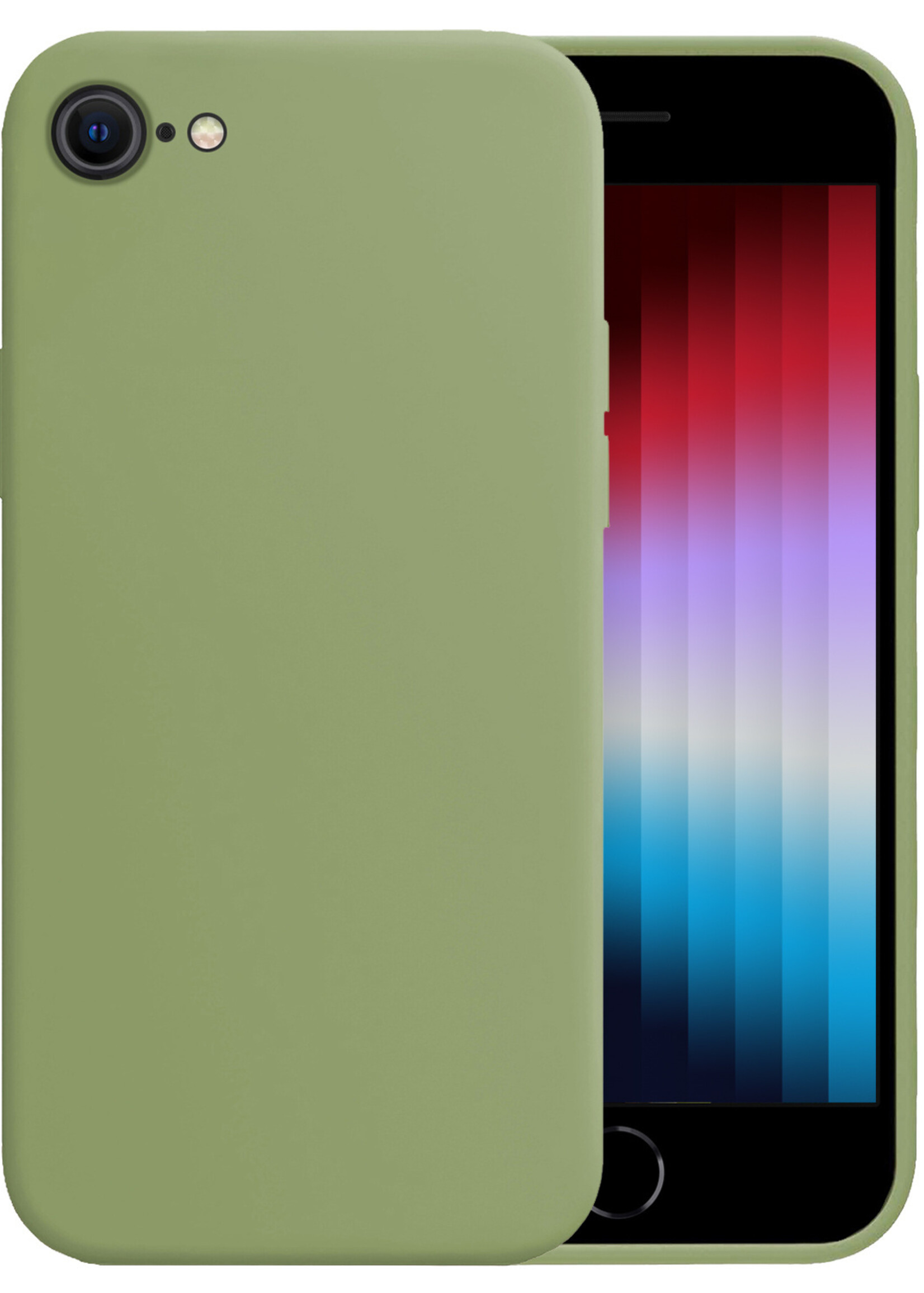 LUQ Hoesje Geschikt voor iPhone SE 2022 Hoesje Siliconen Case - Hoes Geschikt voor iPhone SE (2022) Hoes Siliconen - Groen