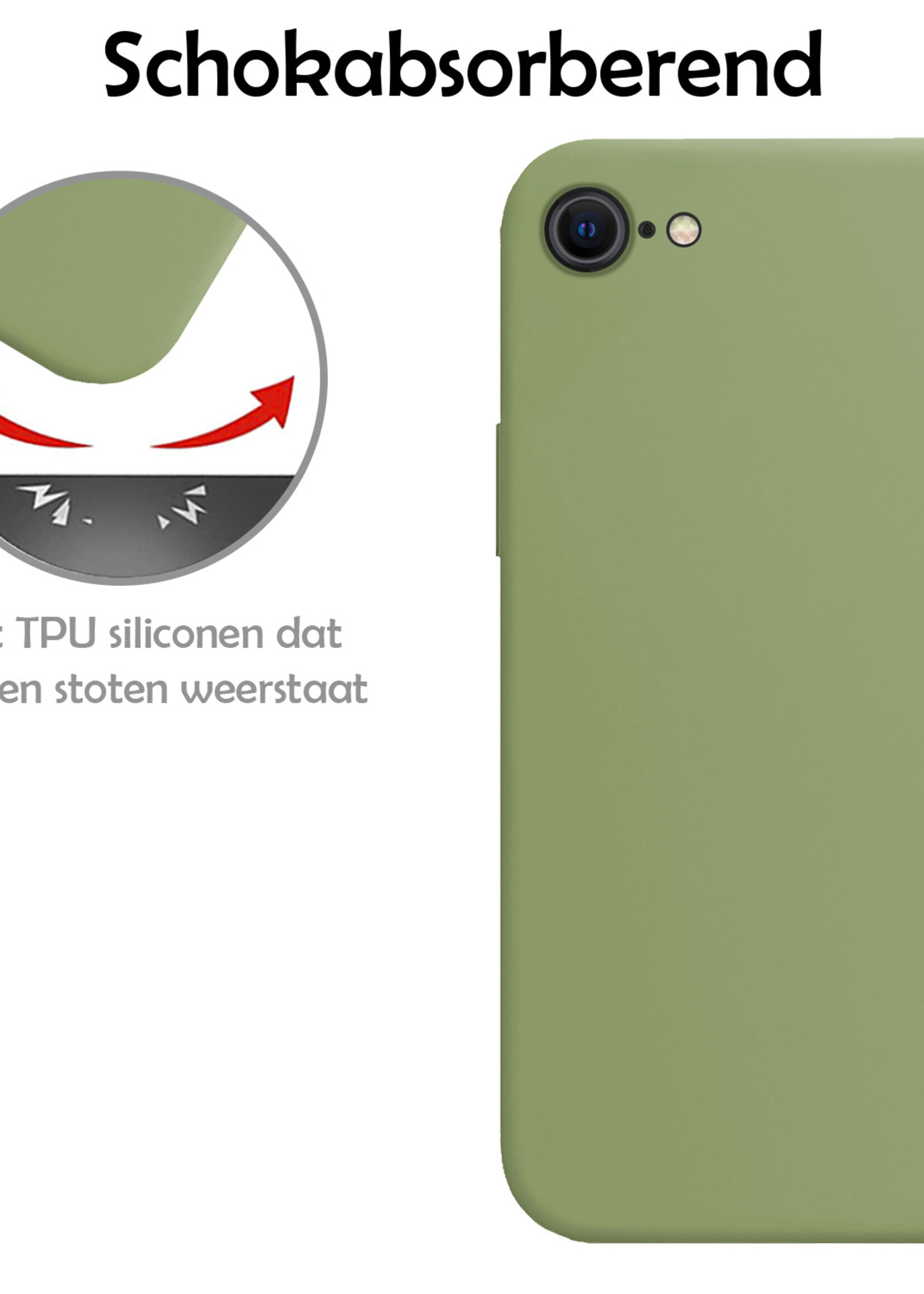 LUQ Hoesje Geschikt voor iPhone SE 2022 Hoesje Siliconen Case - Hoes Geschikt voor iPhone SE (2022) Hoes Siliconen - Groen