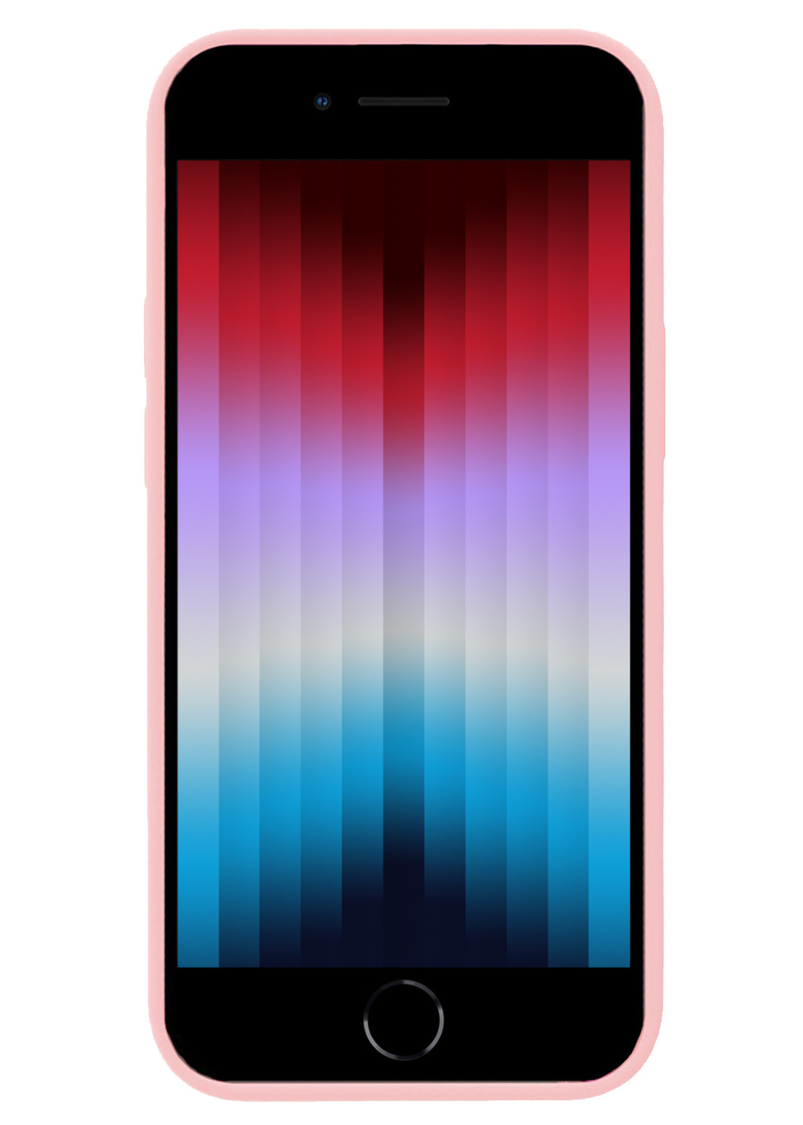 LUQ Hoesje Geschikt voor iPhone SE 2022 Hoesje Siliconen Case - Hoes Geschikt voor iPhone SE (2022) Hoes Siliconen - Lichtroze