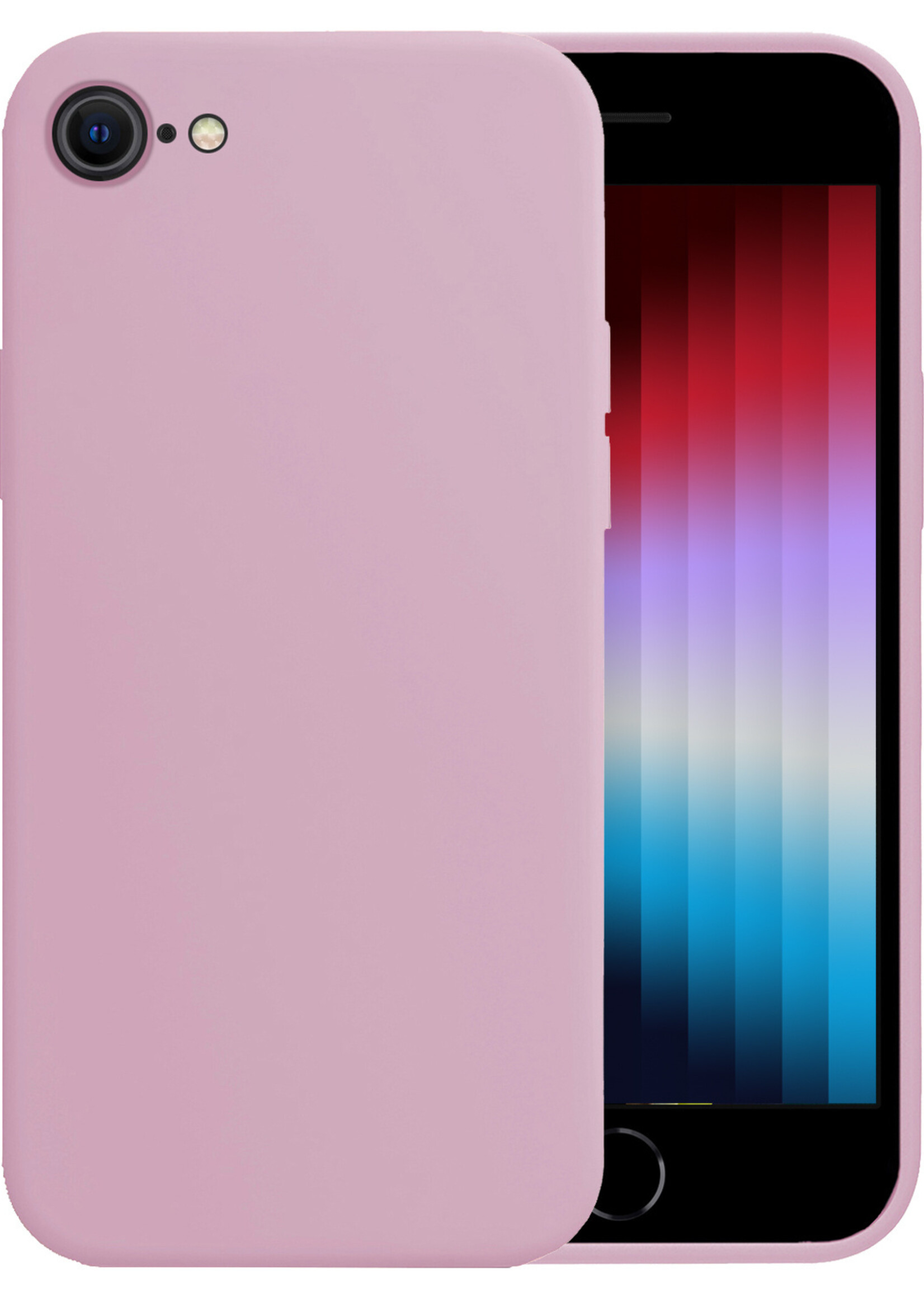 LUQ Hoesje Geschikt voor iPhone SE 2022 Hoesje Siliconen Case - Hoes Geschikt voor iPhone SE (2022) Hoes Siliconen - Lila