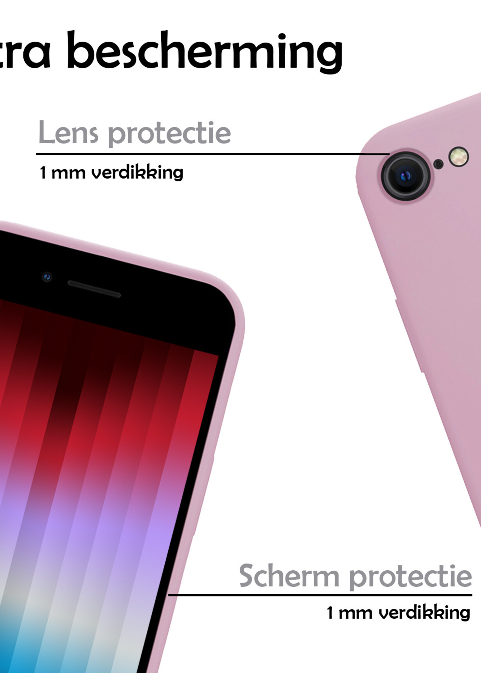 LUQ Hoesje Geschikt voor iPhone SE 2022 Hoesje Siliconen Case - Hoes Geschikt voor iPhone SE (2022) Hoes Siliconen - Lila