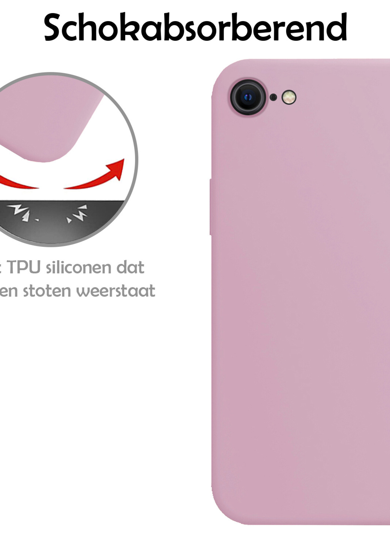 LUQ Hoesje Geschikt voor iPhone SE 2022 Hoesje Siliconen Case - Hoes Geschikt voor iPhone SE (2022) Hoes Siliconen - Lila