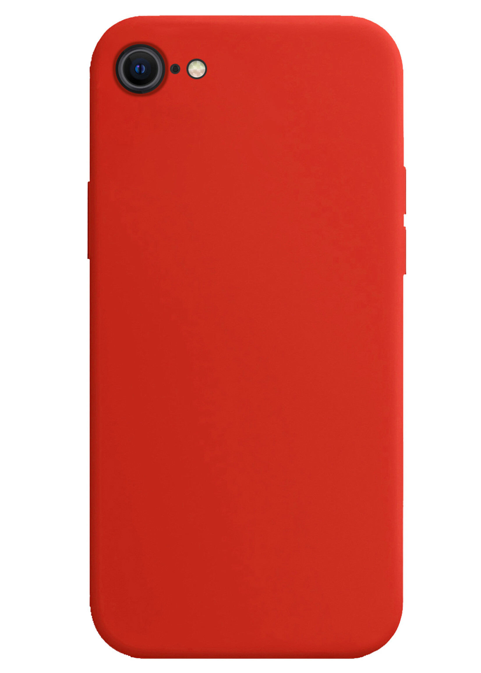 LUQ Hoesje Geschikt voor iPhone SE 2022 Hoesje Siliconen Case - Hoes Geschikt voor iPhone SE (2022) Hoes Siliconen - Rood