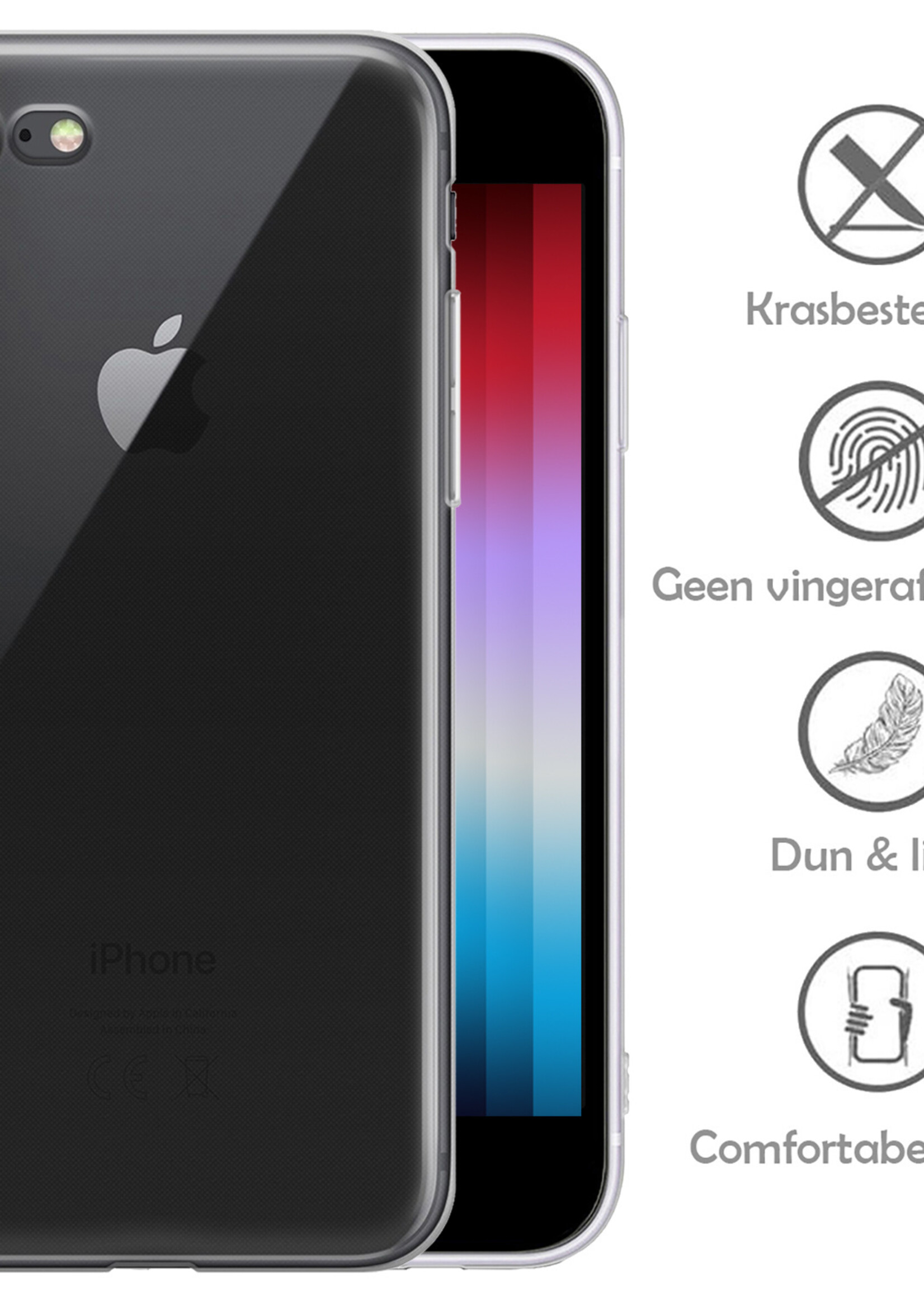 LUQ Hoesje Geschikt voor iPhone SE 2022 Hoesje Siliconen Case - Hoes Geschikt voor iPhone SE (2022) Hoes Siliconen - Transparant