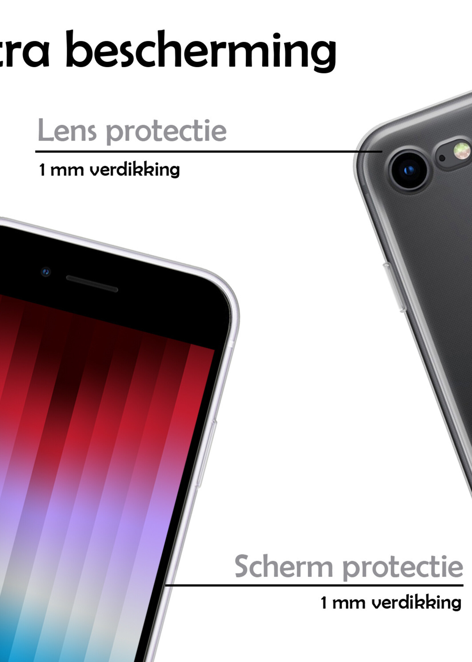 LUQ Hoesje Geschikt voor iPhone SE 2022 Hoesje Siliconen Case - Hoes Geschikt voor iPhone SE (2022) Hoes Siliconen - Transparant