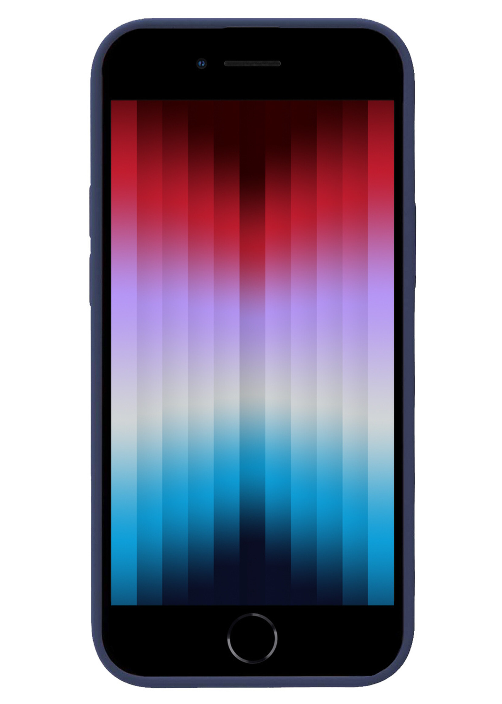 LUQ Hoesje Geschikt voor iPhone SE 2022 Hoesje Siliconen Case - Hoes Geschikt voor iPhone SE (2022) Hoes Siliconen - Donkerblauw - 2 Stuks