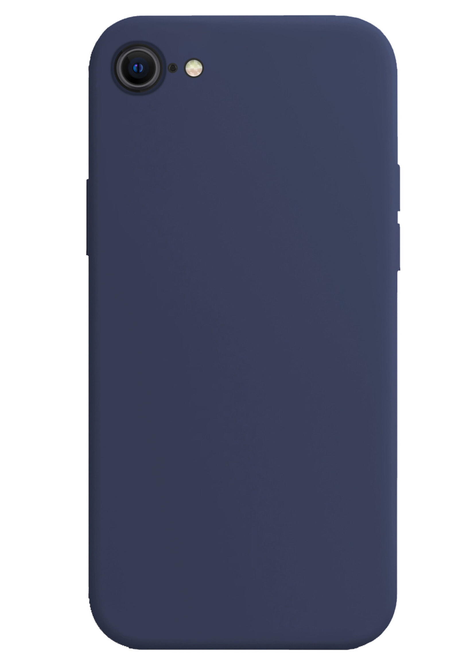 LUQ Hoesje Geschikt voor iPhone SE 2022 Hoesje Siliconen Case - Hoes Geschikt voor iPhone SE (2022) Hoes Siliconen - Donkerblauw - 2 Stuks
