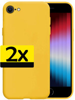 LUQ LUQ iPhone SE 2022 Hoesje Siliconen - Geel - 2 PACK
