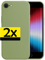 LUQ LUQ iPhone SE 2022 Hoesje Siliconen - Groen - 2 PACK