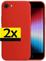 LUQ LUQ iPhone SE 2022 Hoesje Siliconen - Rood - 2 PACK