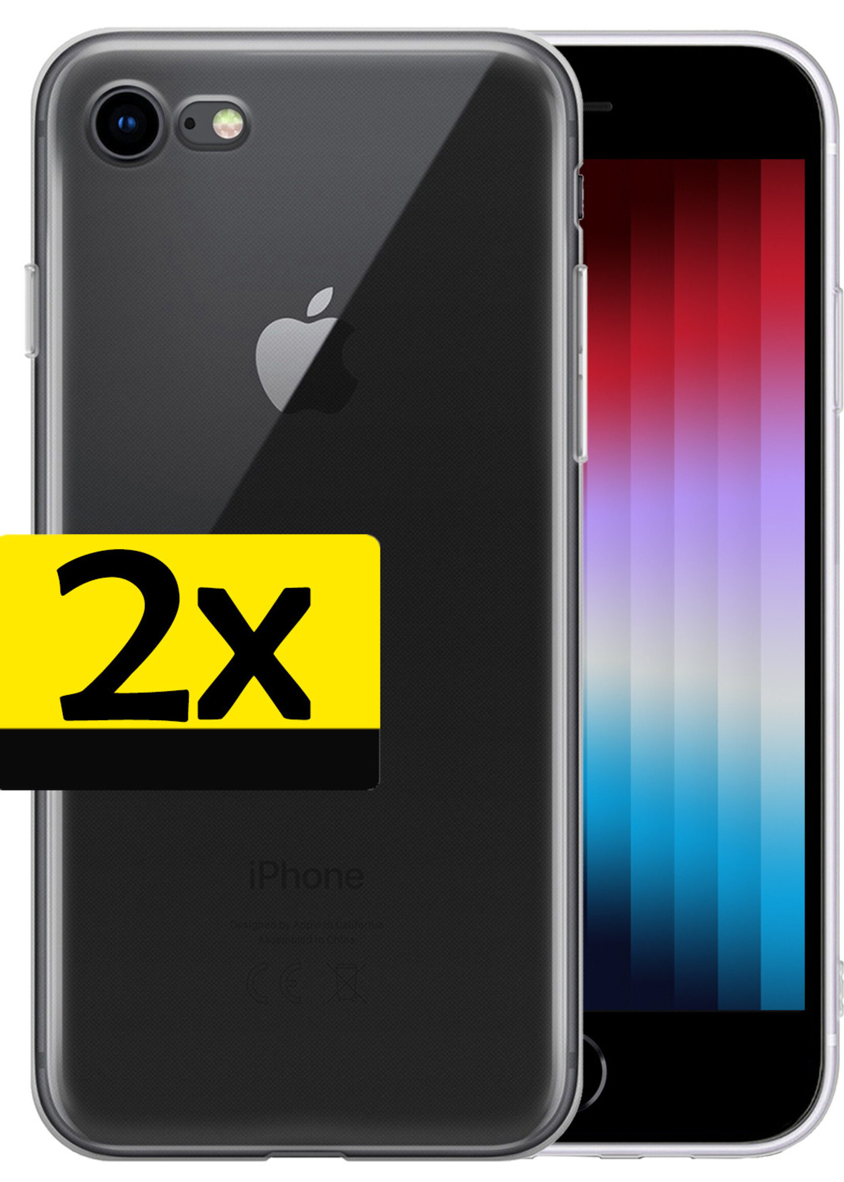 LUQ Hoesje Geschikt voor iPhone SE 2022 Hoesje Siliconen Case - Hoes Geschikt voor iPhone SE (2022) Hoes Siliconen - Transparant - 2 Stuks