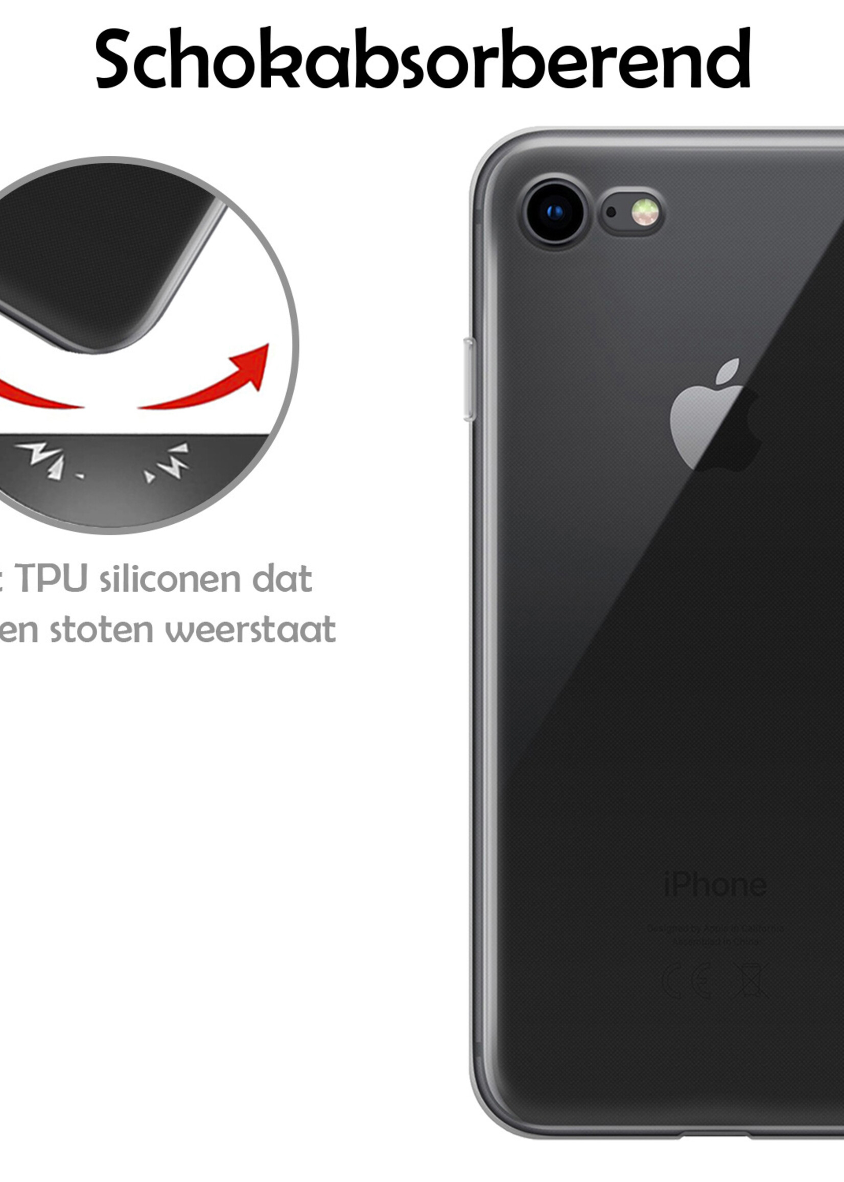 LUQ Hoesje Geschikt voor iPhone SE 2022 Hoesje Siliconen Case - Hoes Geschikt voor iPhone SE (2022) Hoes Siliconen - Transparant - 2 Stuks