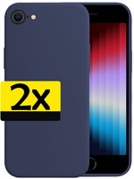 LUQ LUQ iPhone SE 2022 Hoesje Siliconen - Zwart - 2 PACK