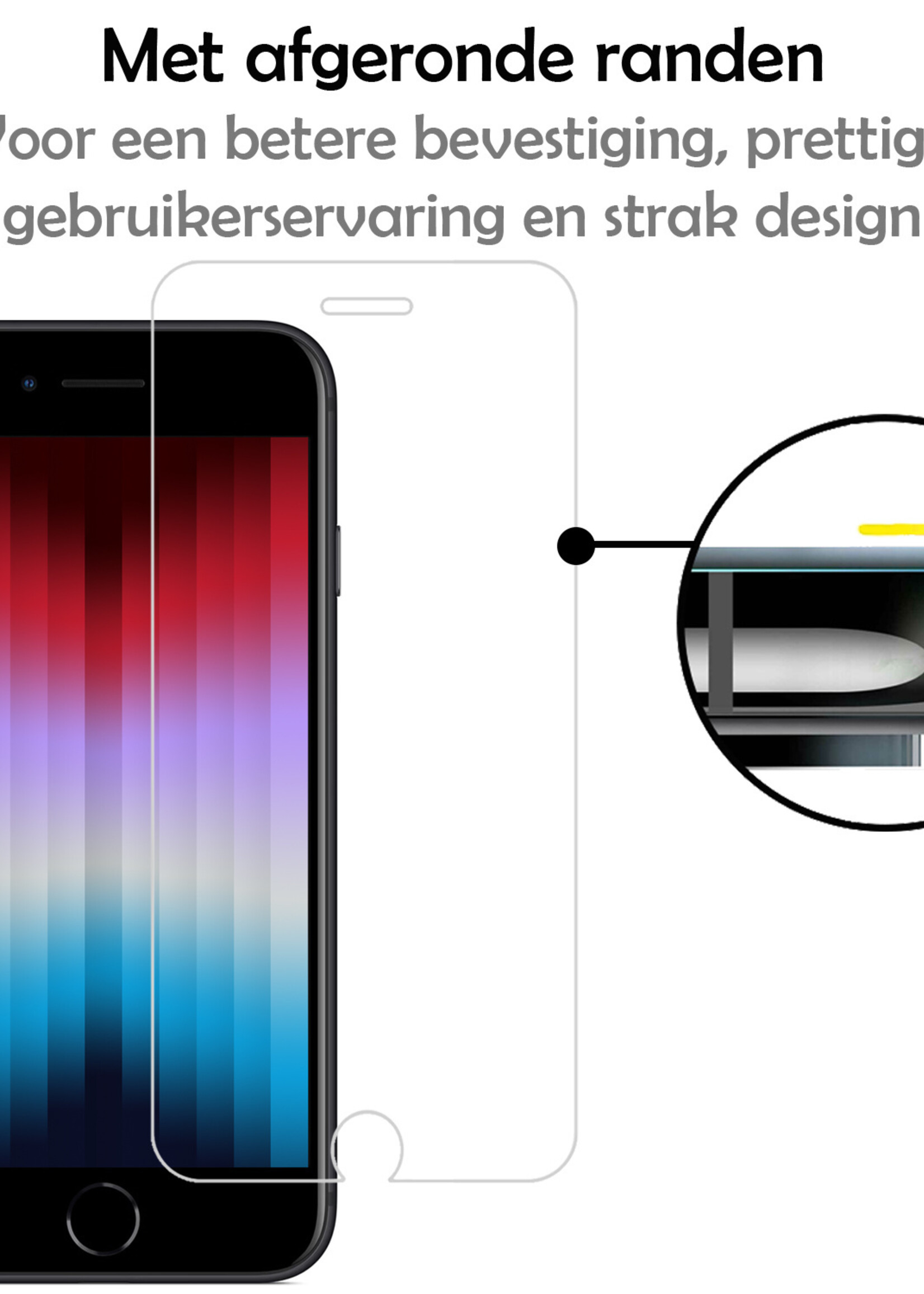 LUQ Screenprotector Geschikt voor iPhone SE 2022 Screenprotector Beschermglas Gehard Glas - Screenprotector Geschikt voor iPhone SE (2022) Screenprotector Glas
