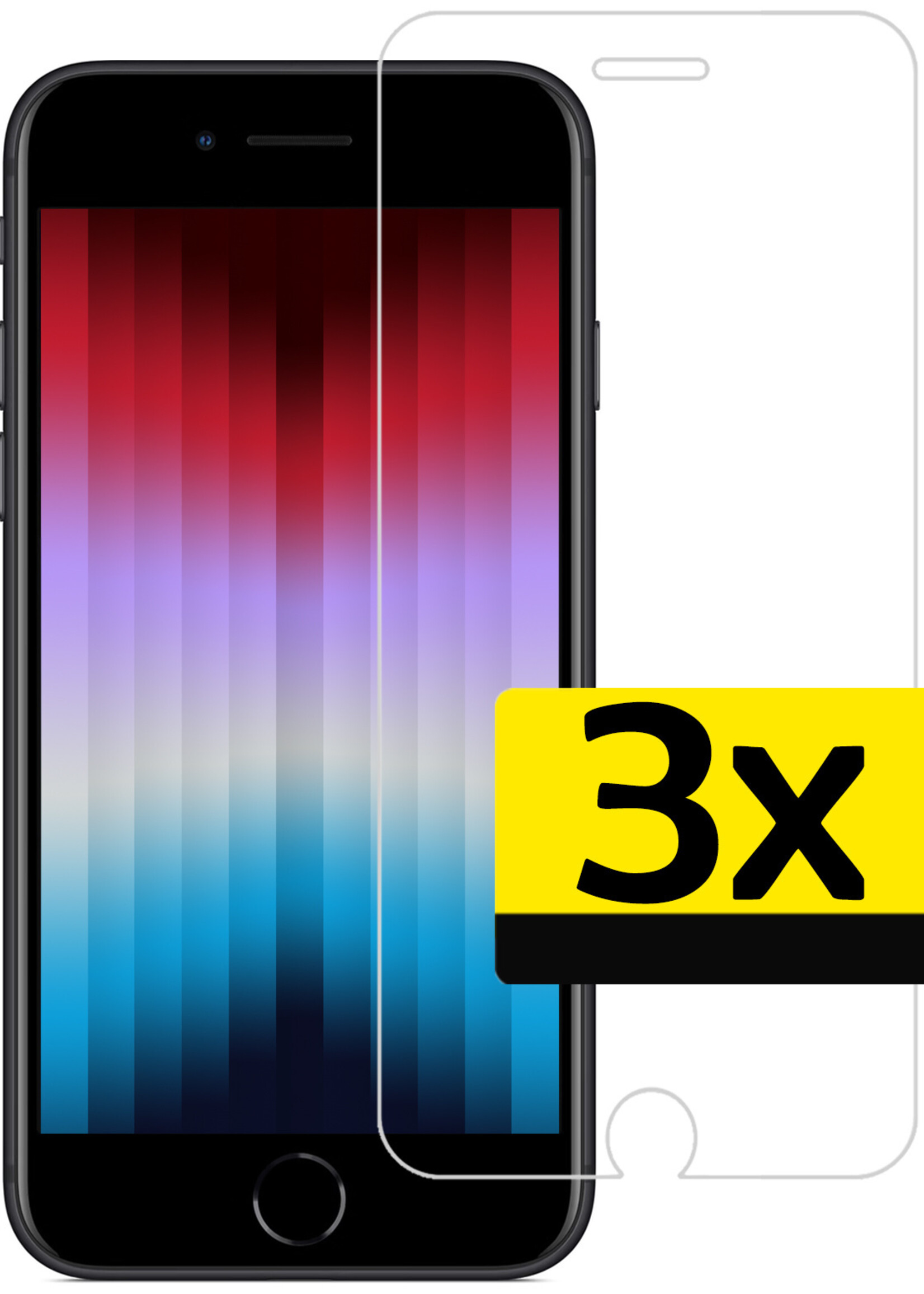 LUQ Screenprotector Geschikt voor iPhone SE 2022 Screenprotector Beschermglas Gehard Glas - Screenprotector Geschikt voor iPhone SE (2022) Screenprotector Glas - 3 Stuks