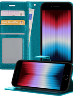 LUQ LUQ iPhone SE 2022 Hoesje Bookcase - Turquoise