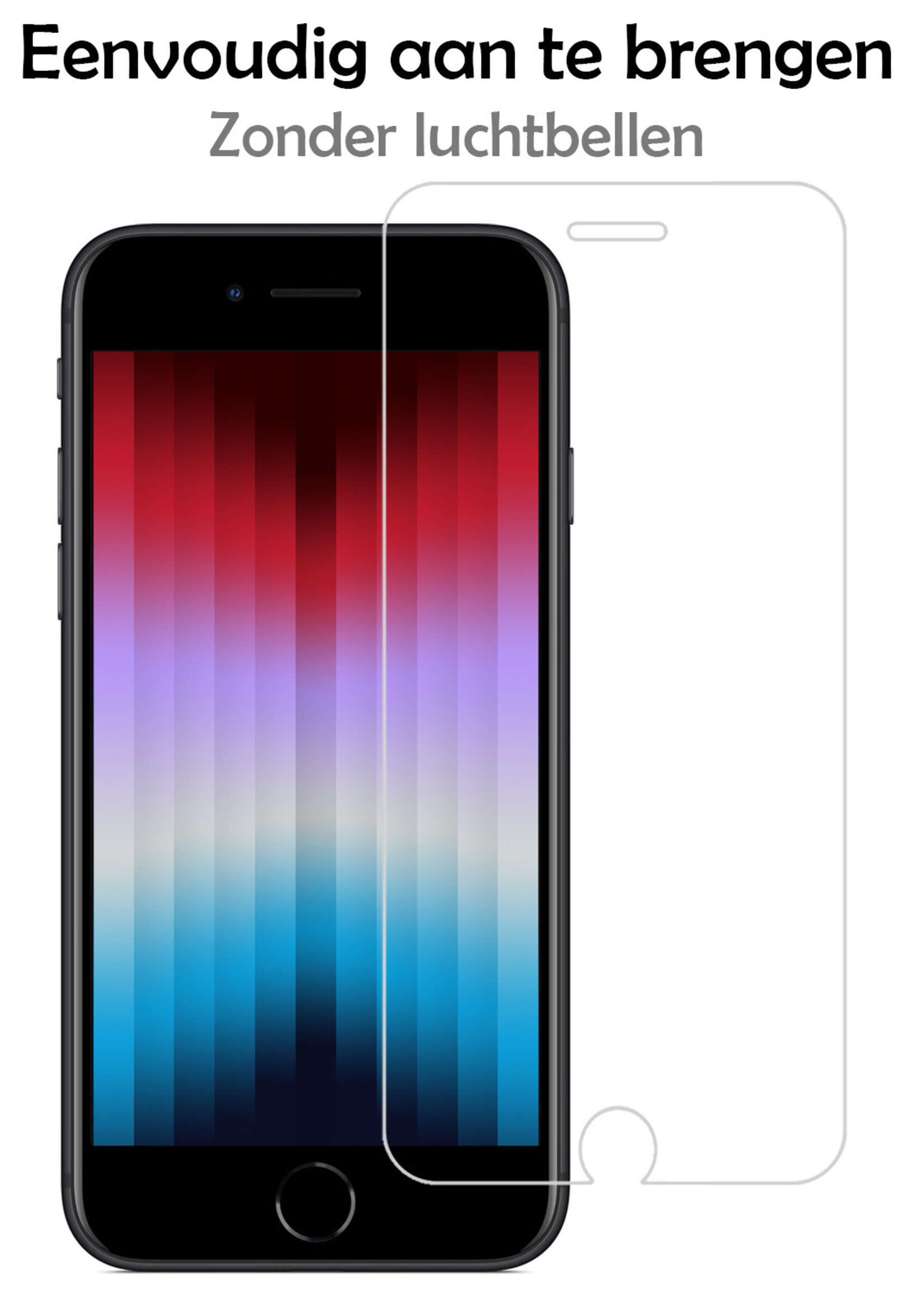 LUQ Hoesje Geschikt voor iPhone SE 2022 Hoesje Book Case Hoes Wallet Cover Met 2x Screenprotector - Hoes Geschikt voor iPhone SE (2022) Hoesje Bookcase Hoes - Donkerroze