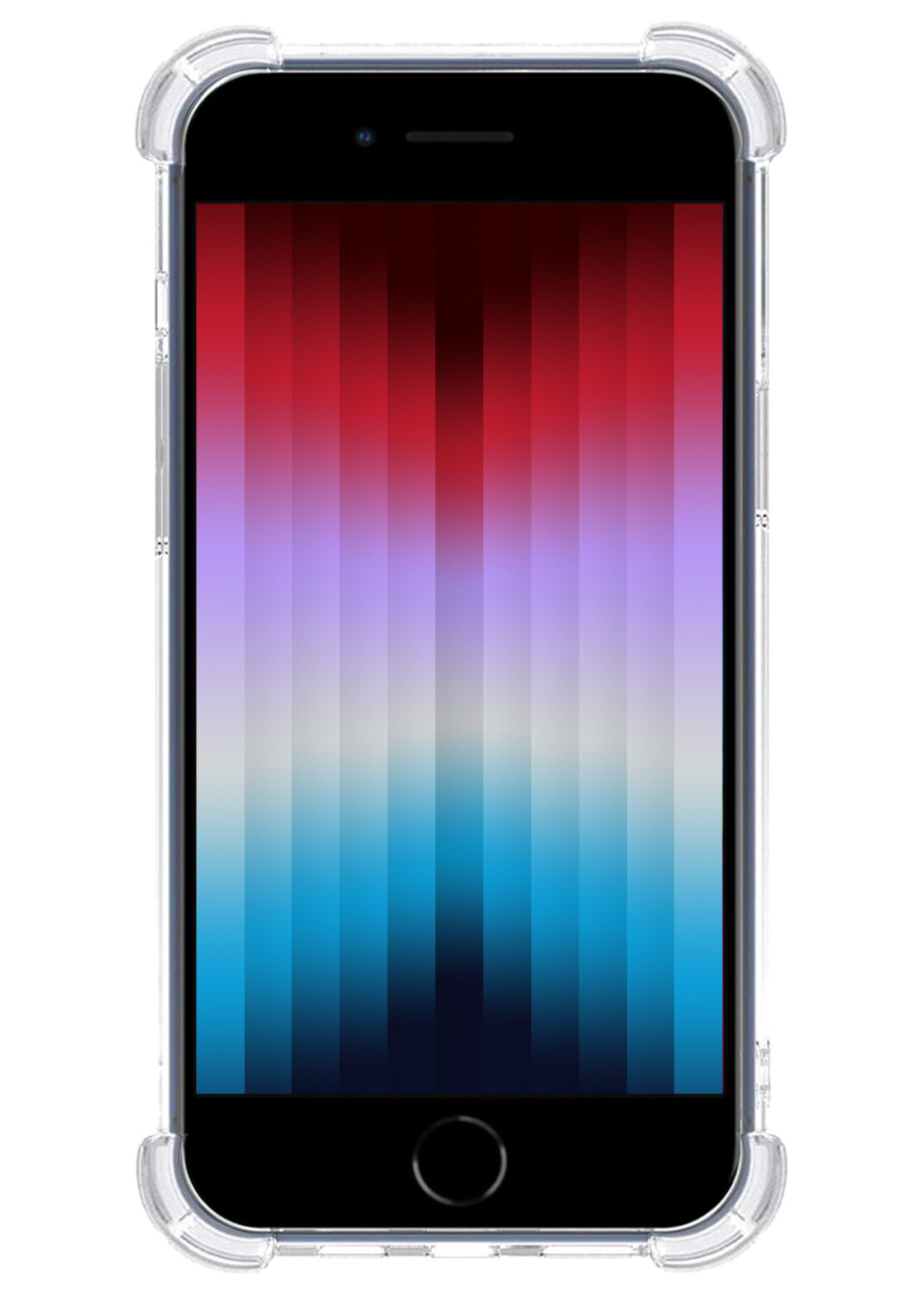 LUQ Hoesje Geschikt voor iPhone SE 2022 Hoesje Case Pashouder Cover Siliconen - Hoes Geschikt voor iPhone SE (2022) Hoesje Met Kaarthouder - Transparant - 2 Stuks