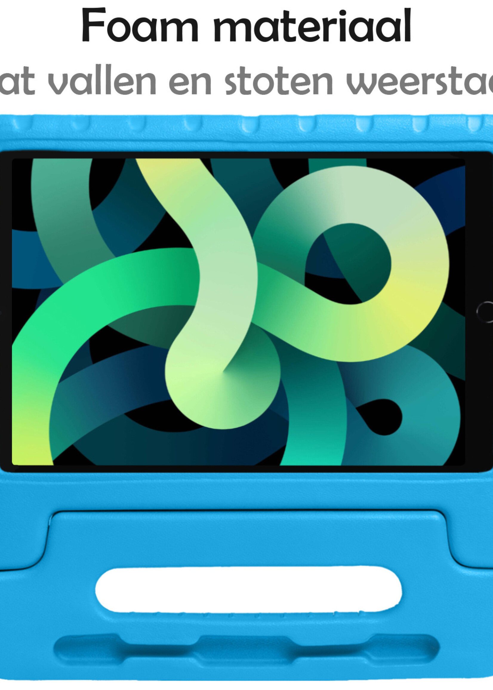 LUQ Hoes Geschikt voor iPad Air 2022 Hoes Kinder Hoesje Kids Case Kinderhoes Shockproof - Hoesje Geschikt voor iPad Air 5 2022 Hoesje Kidscase - Blauw