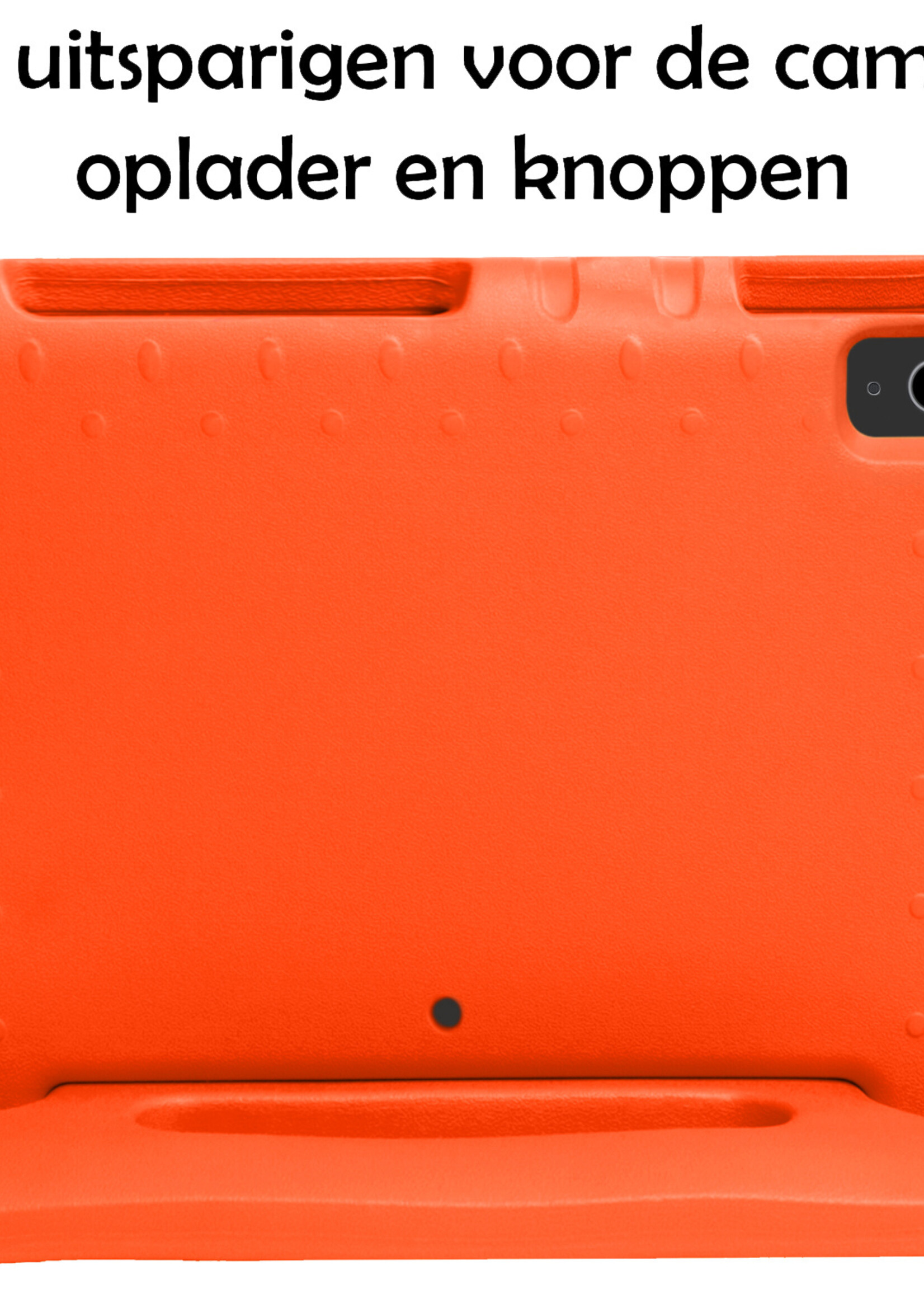 LUQ Hoes Geschikt voor iPad Air 2022 Hoes Kinder Hoesje Kids Case Kinderhoes Shockproof - Hoesje Geschikt voor iPad Air 5 2022 Hoesje Kidscase - Oranje