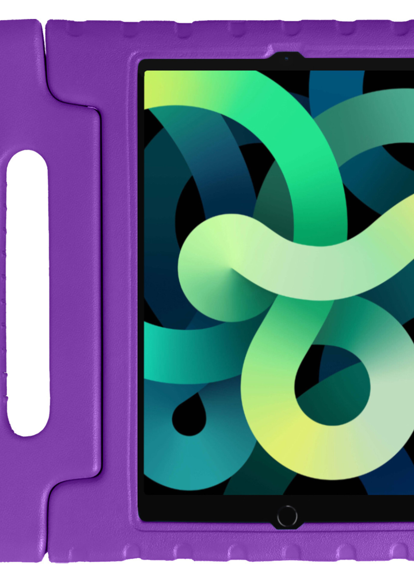 LUQ Hoes Geschikt voor iPad Air 2022 Hoes Kinder Hoesje Kids Case Kinderhoes Shockproof - Hoesje Geschikt voor iPad Air 5 2022 Hoesje Kidscase - Paars