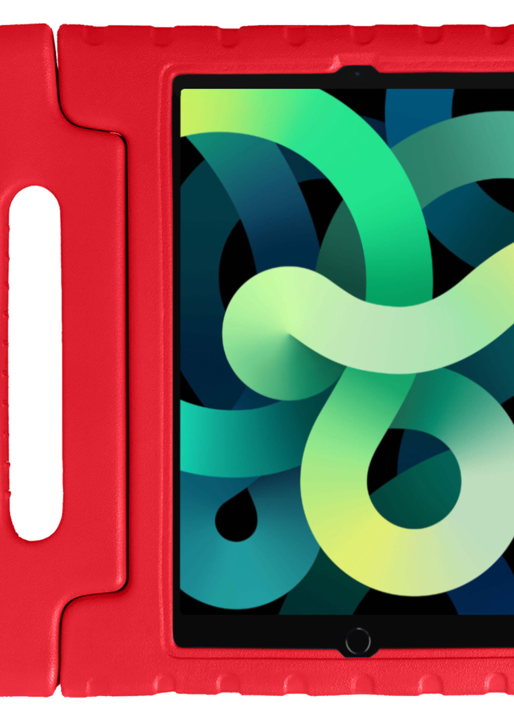 LUQ Hoes Geschikt voor iPad Air 2022 Hoes Kinder Hoesje Kids Case Kinderhoes Shockproof - Hoesje Geschikt voor iPad Air 5 2022 Hoesje Kidscase - Rood